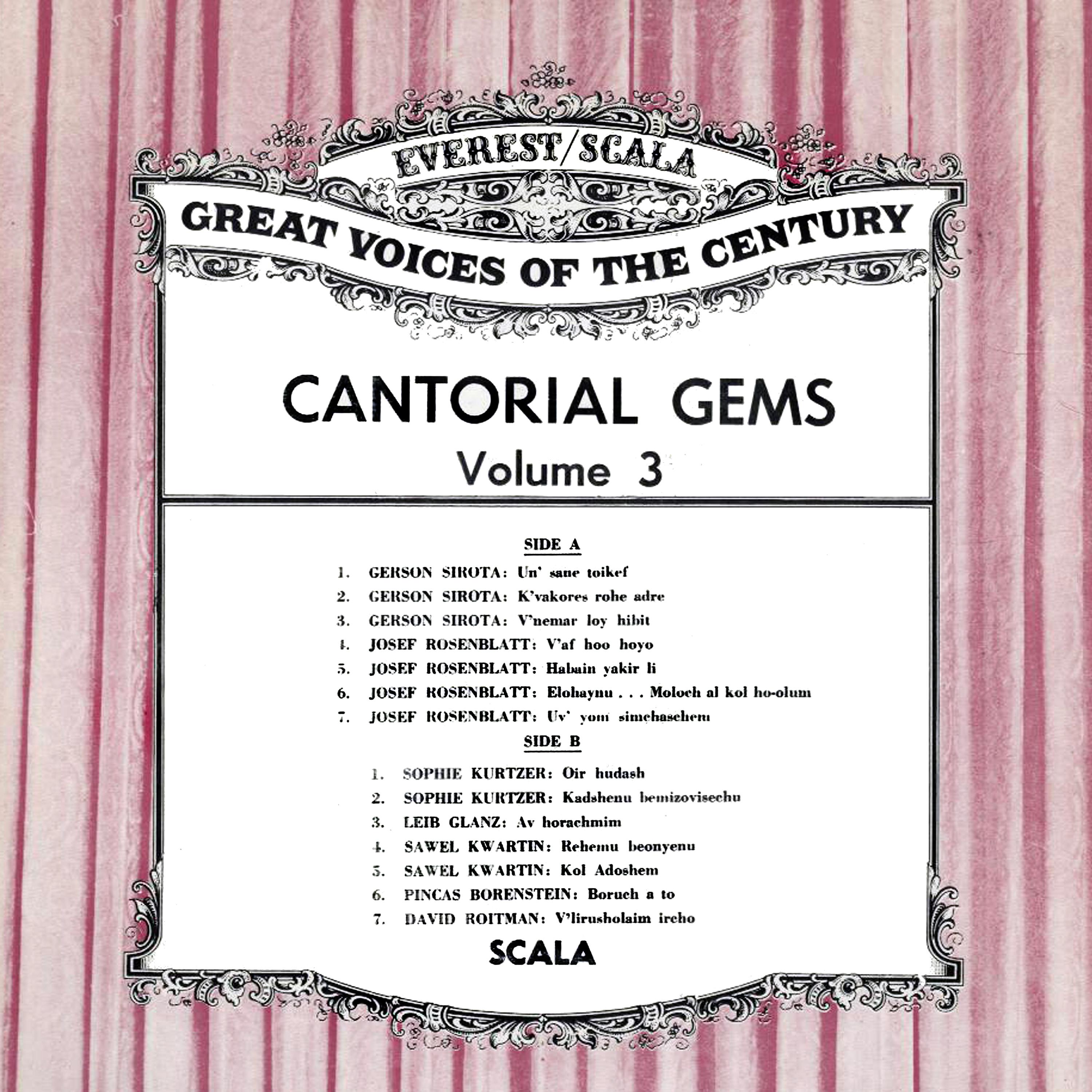 Постер альбома Cantorial Gems, Vol. 3