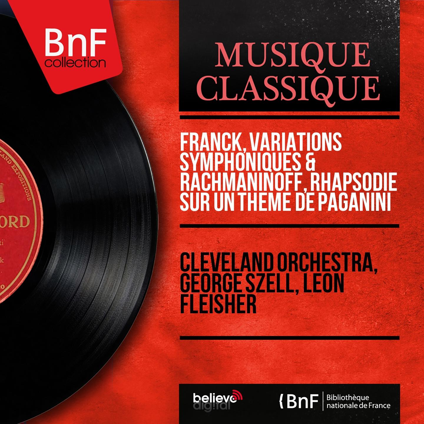 Постер альбома Franck: Variations symphoniques - Rachmaninoff: Rhapsodie sur un thème de Paganini (Mono Version)