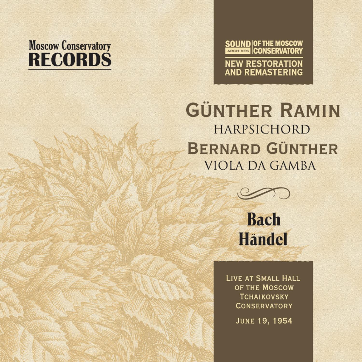 Постер альбома Günther Ramin. Live at Small Hall of the Moscow Tchaikovsky Conservatory, 1954