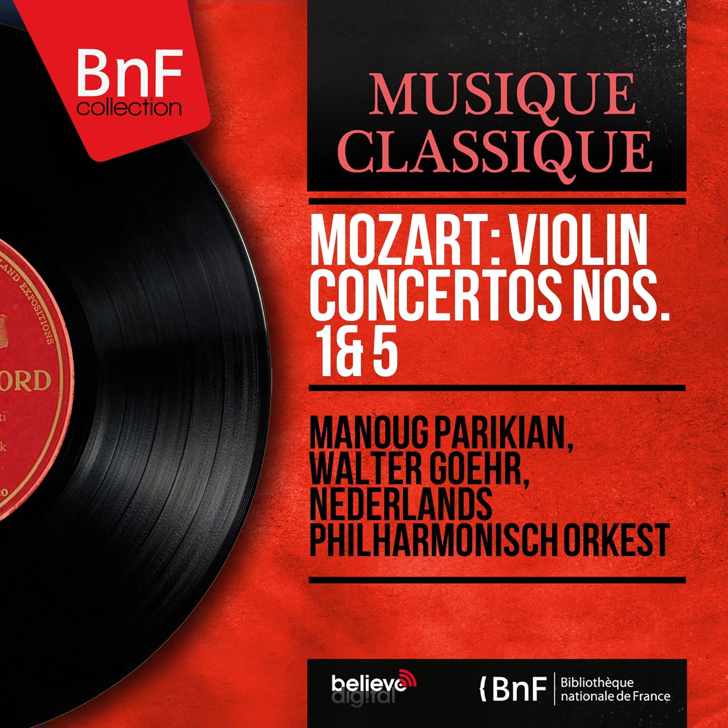 Постер альбома Mozart: Violin Concertos Nos. 1 & 5 (Mono Version)