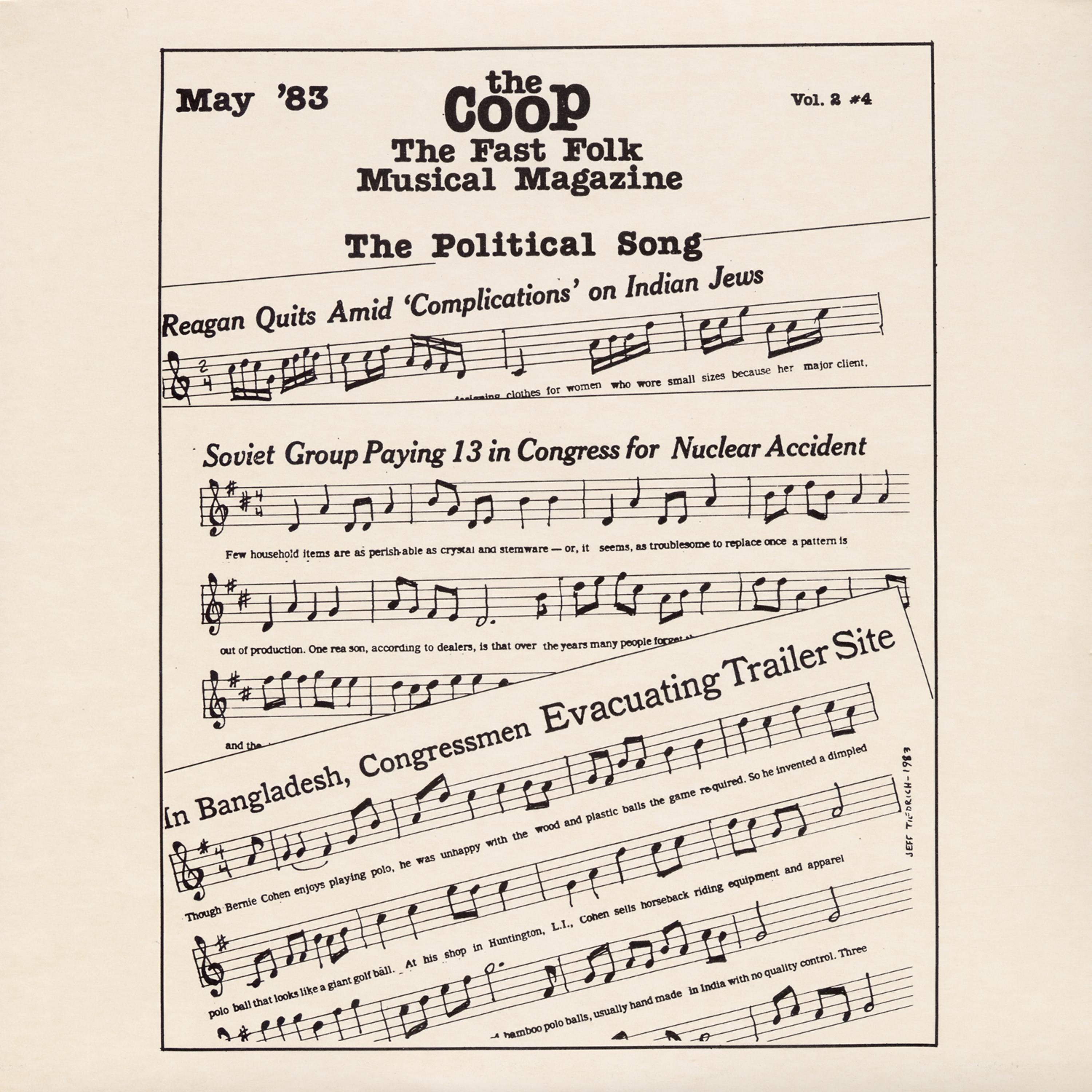 Постер альбома CooP - Fast Folk Musical Magazine (Vol. 2, No. 4) Political Song