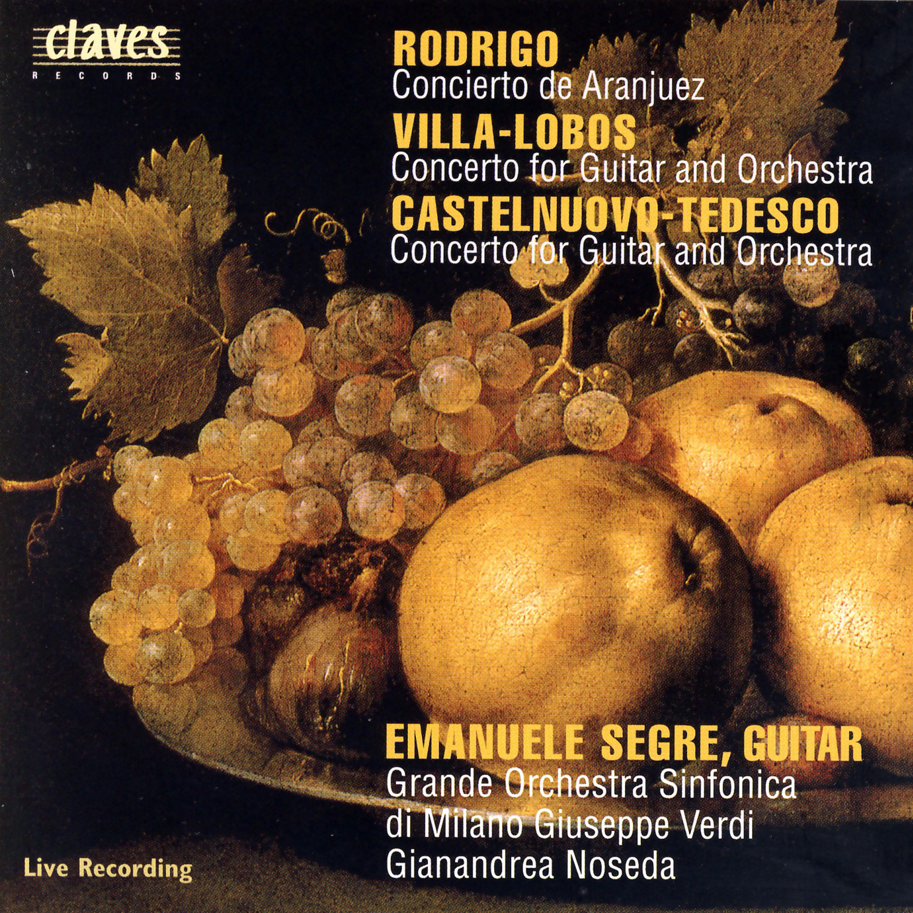 Постер альбома Concertos for Guitar & Orchestra (Live Recordings, Milano 1994)