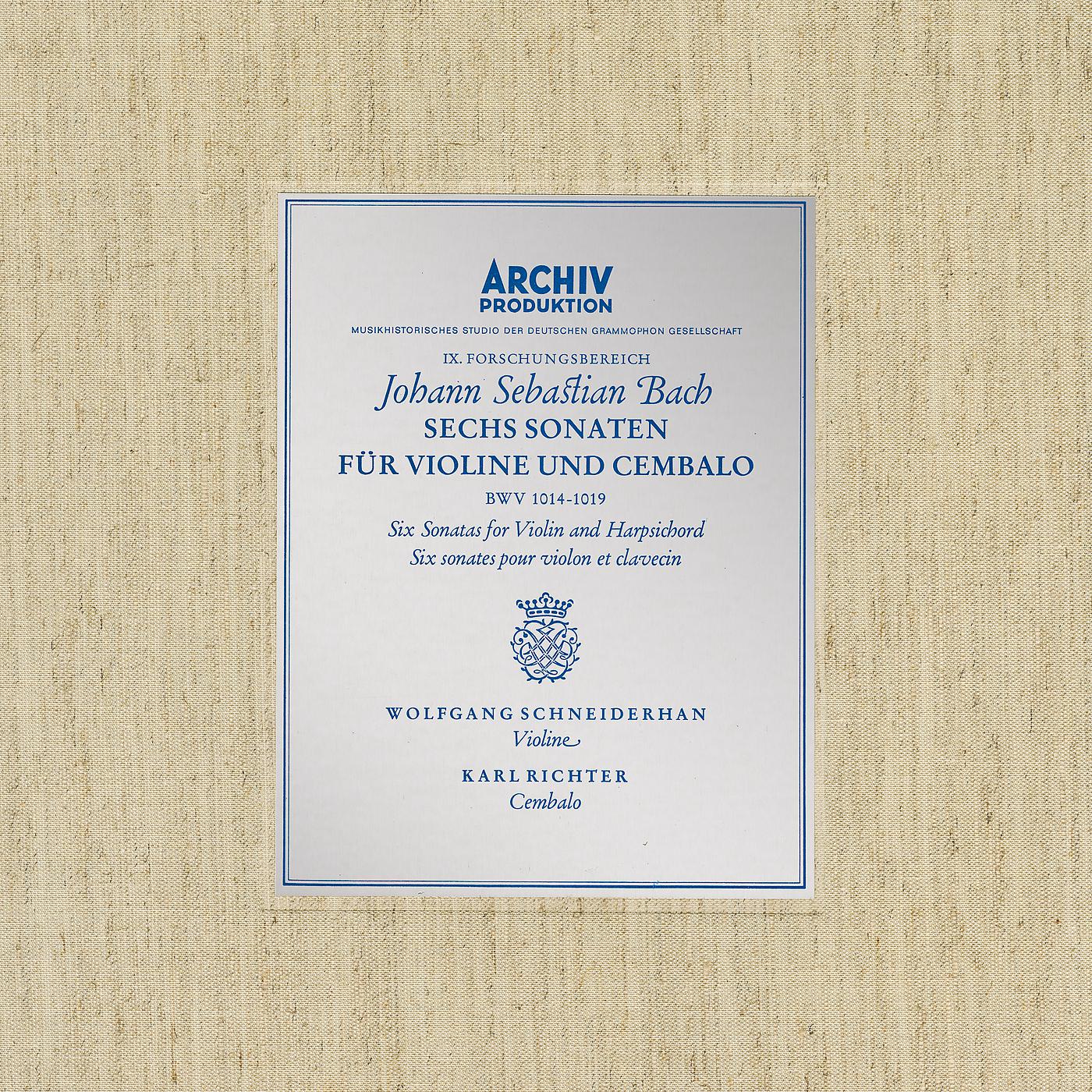 Постер альбома Bach, J.S.: Sonatas for Violin and Harpsichord BWV 1014-1019