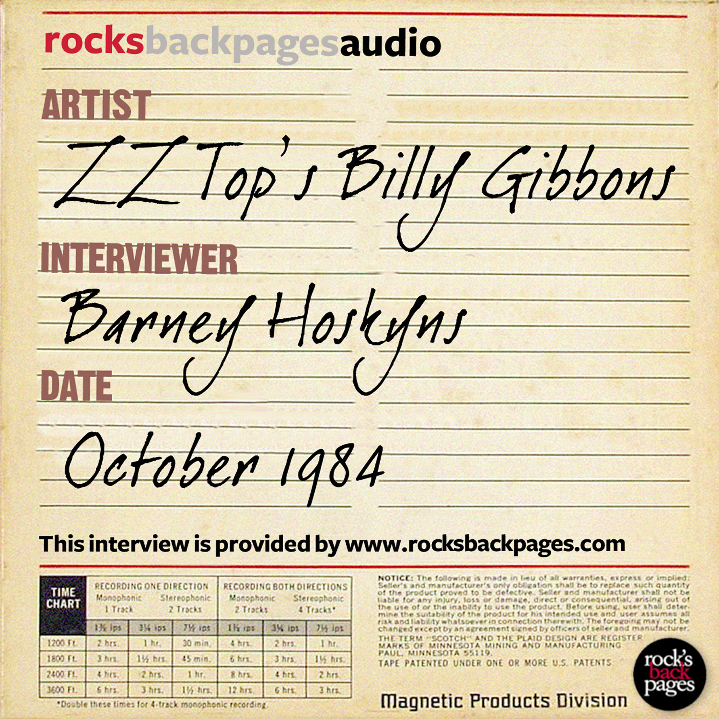 ZZ Top - Billy Gibbons of ZZ Top Interviewed by Barney Hoskyns