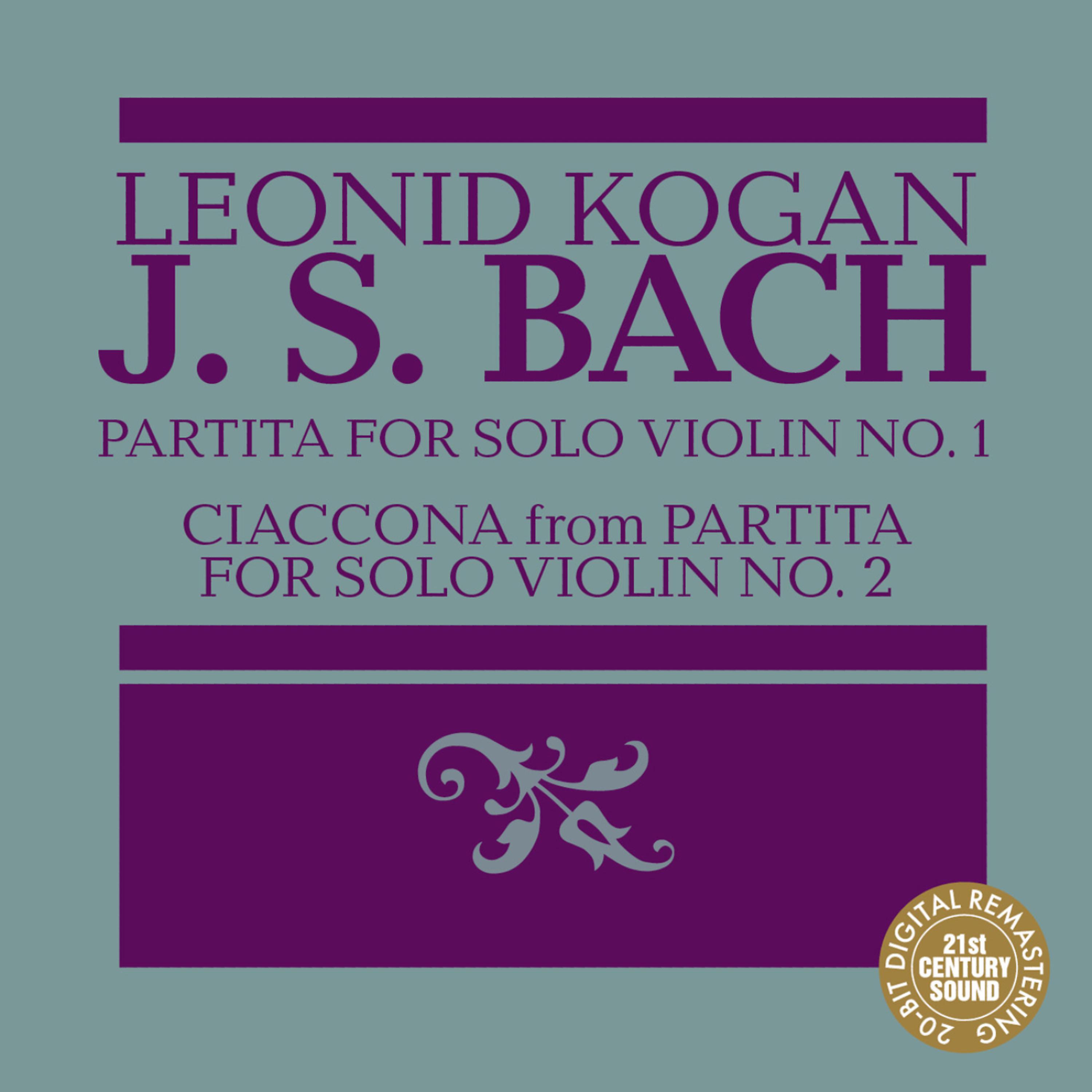 Постер альбома Leonid Kogan Plays Bach