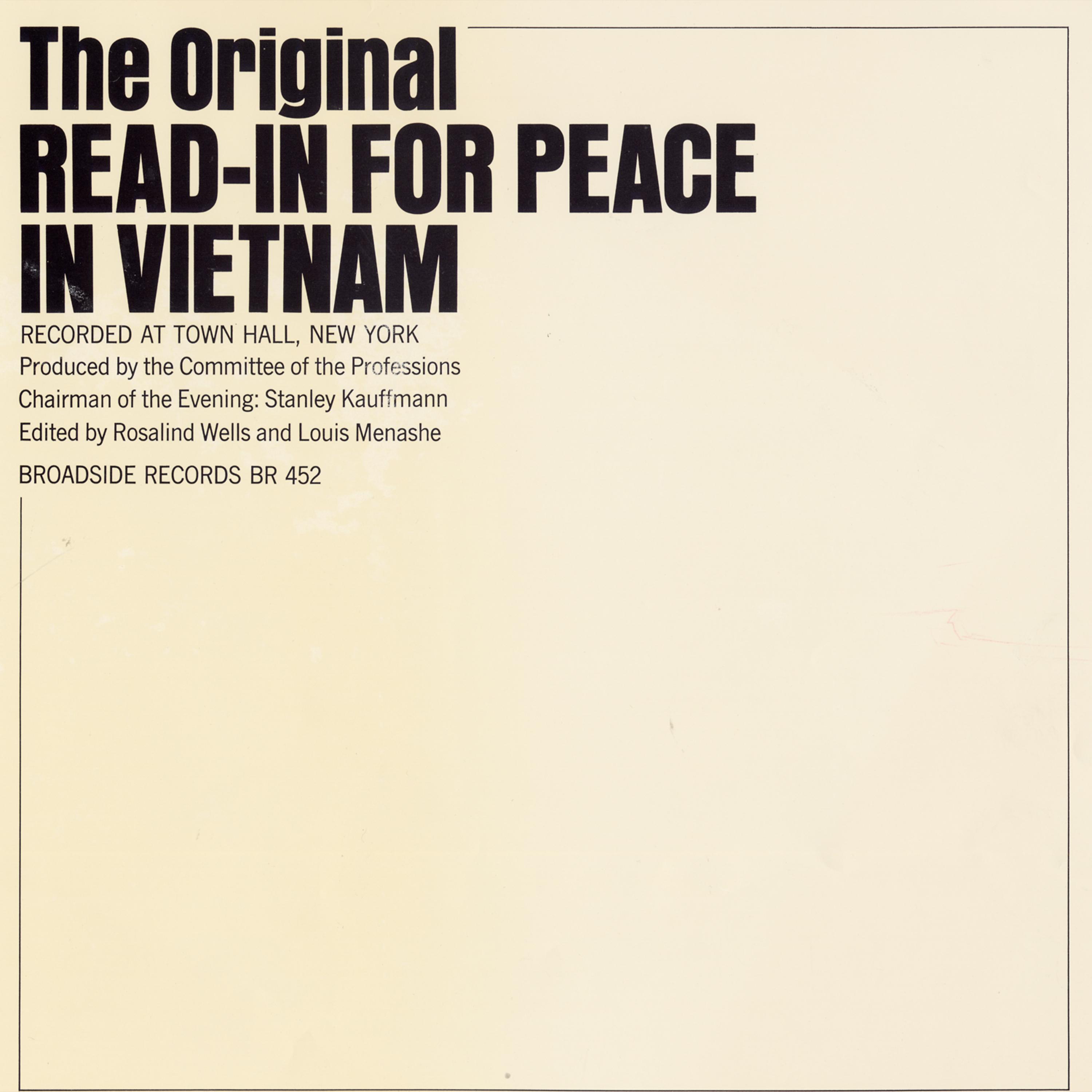 Постер альбома The Original Read-In for Peace in Vietnam