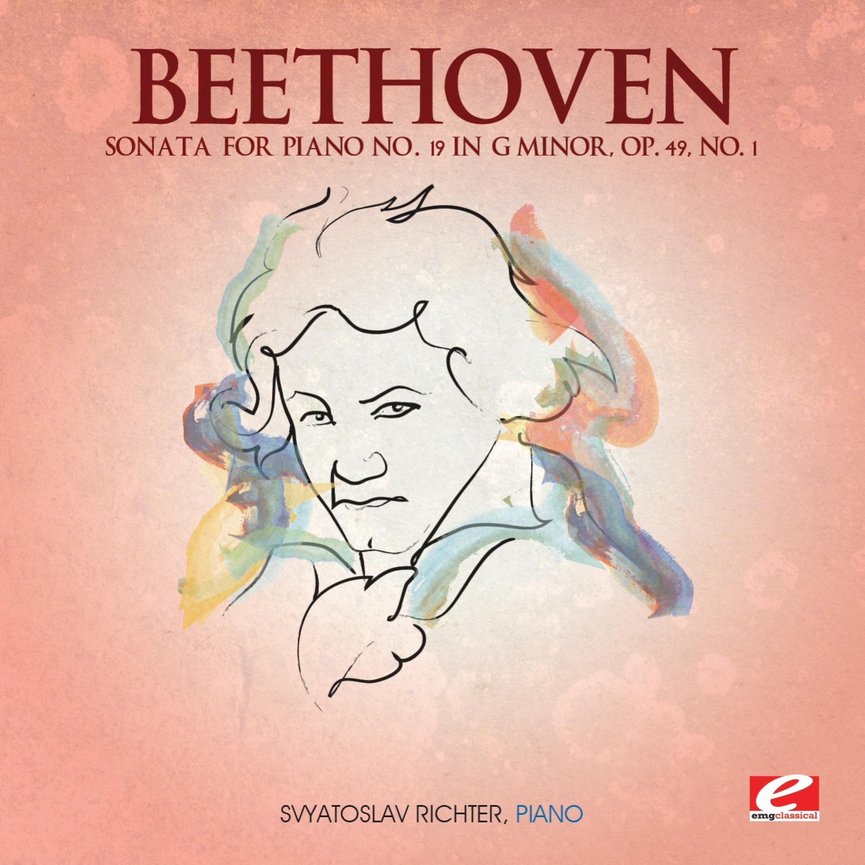Постер альбома Beethoven: Sonata for Piano No. 19 in G Minor, Op. 49, No. 1 (Digitally Remastered)