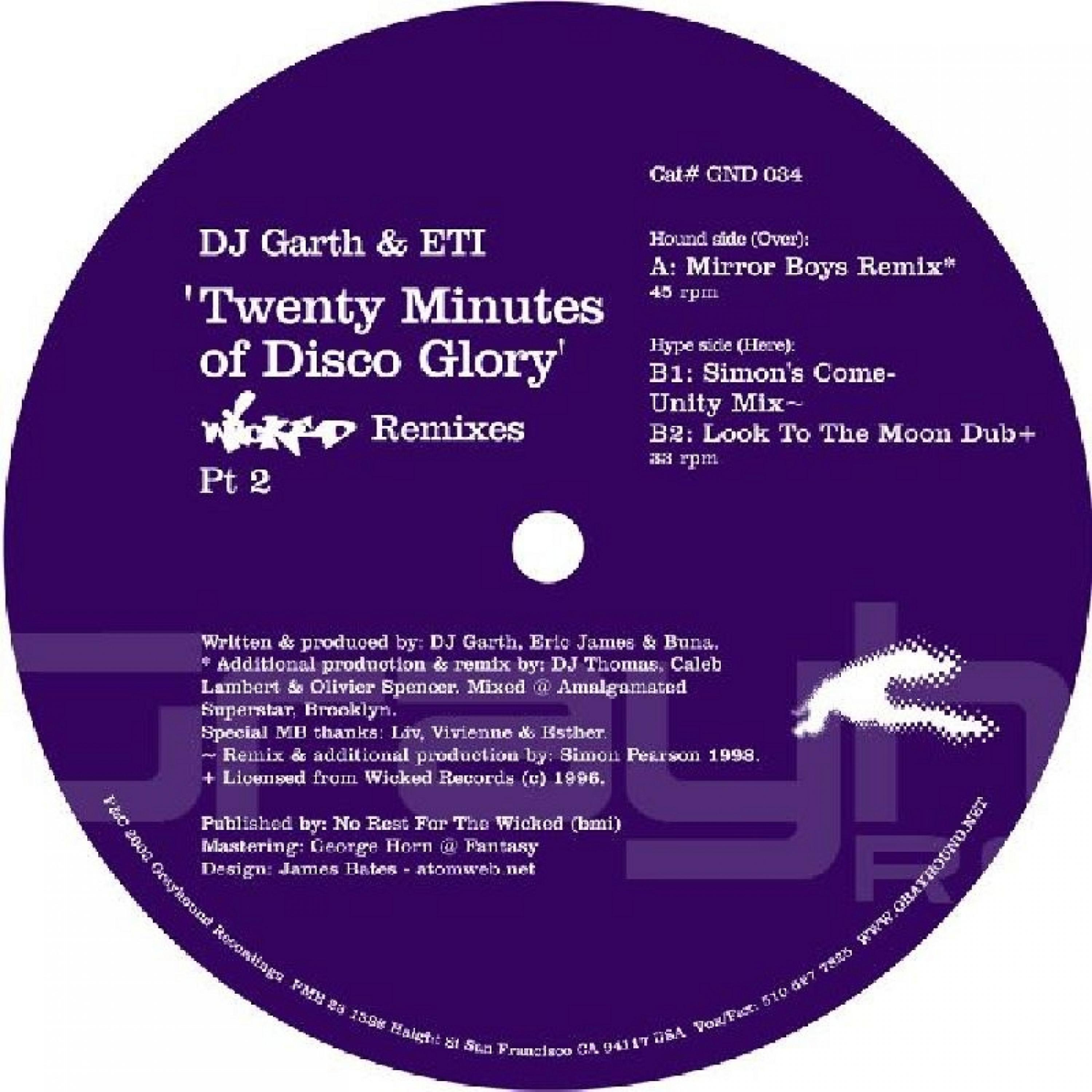 Постер альбома 20 Minutes of Disco Glory (Mirror Boys Rmx / '98 Simon Mix)