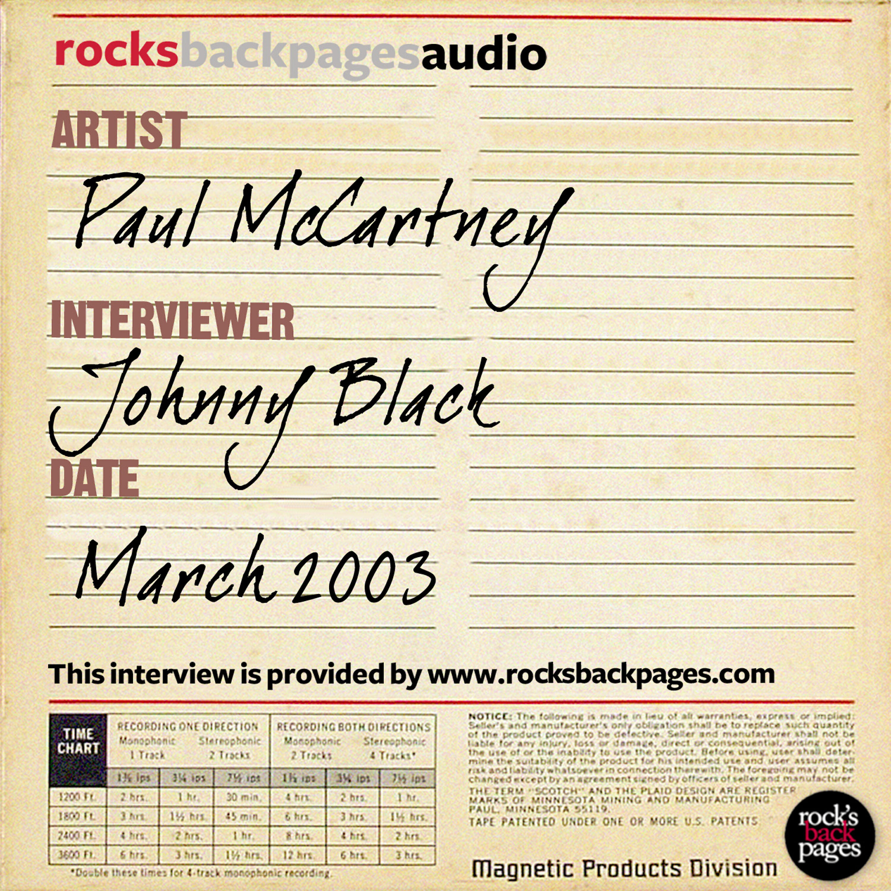 Paul McCartney - Paul McCartney Interviewed by Johnny Black