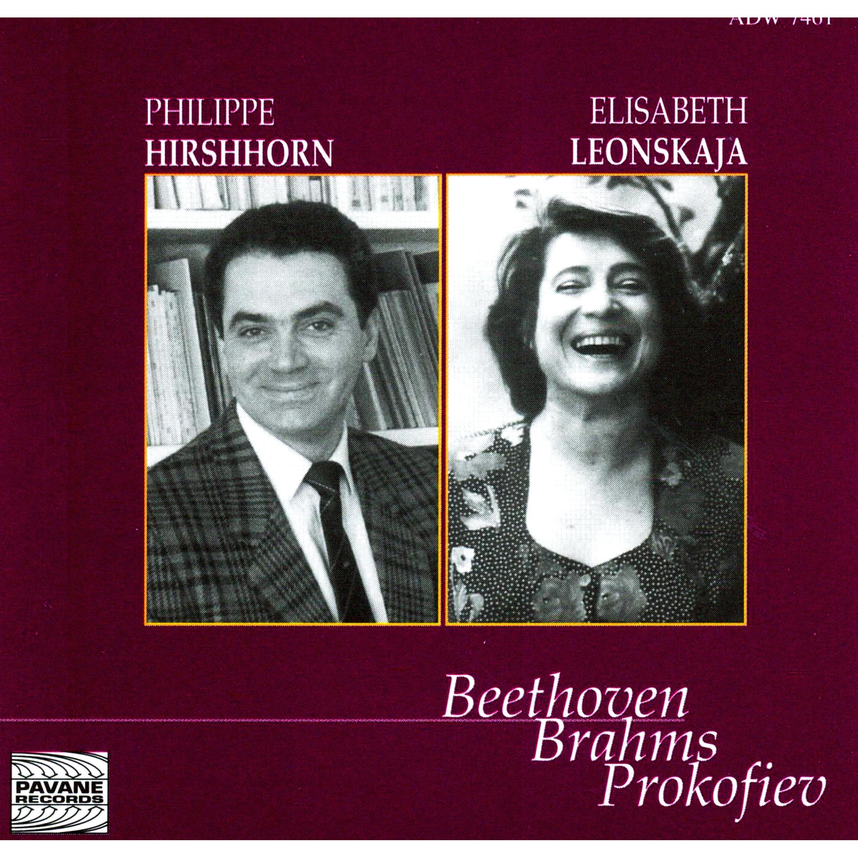 Постер альбома Beethoven, Brahms & Prokofiev: Hirshhorn & Leonskaja in Concert At the Concertgebouw, Amsterdam, 1993