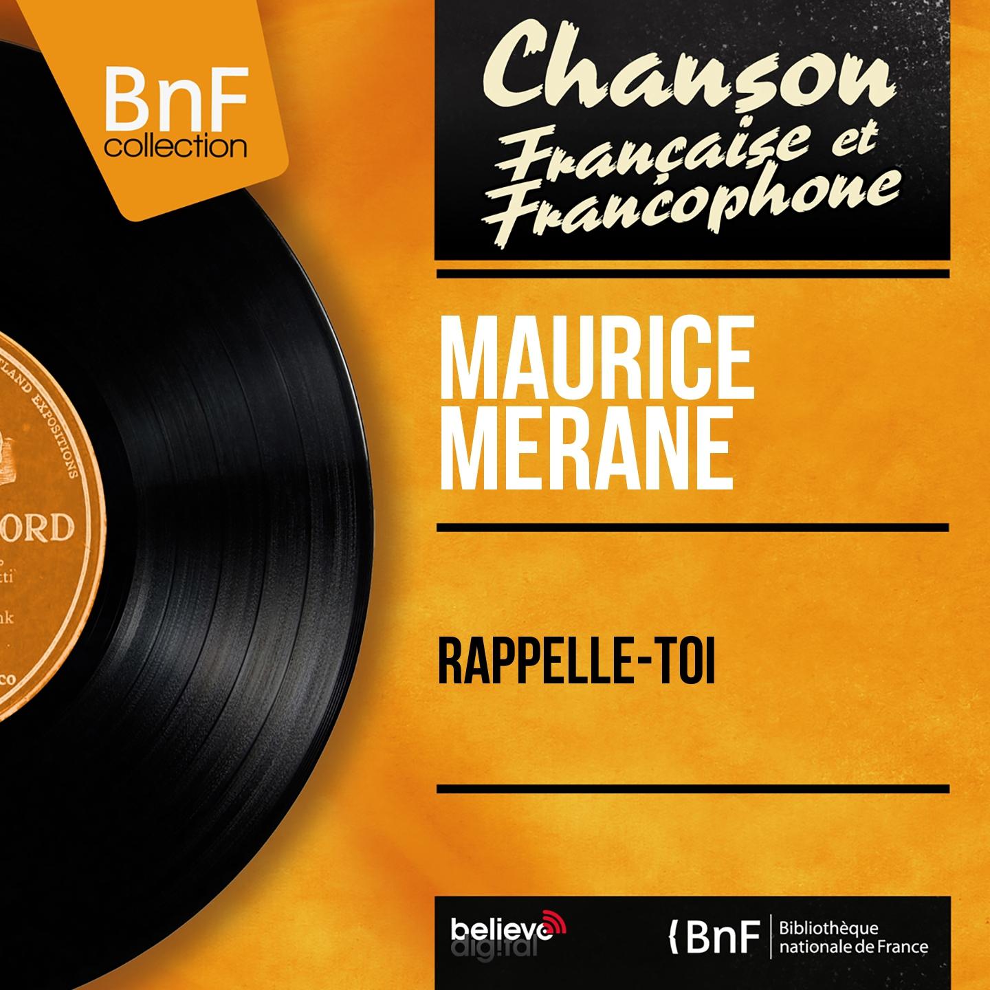 Постер альбома Rappelle-toi (Mono Version)