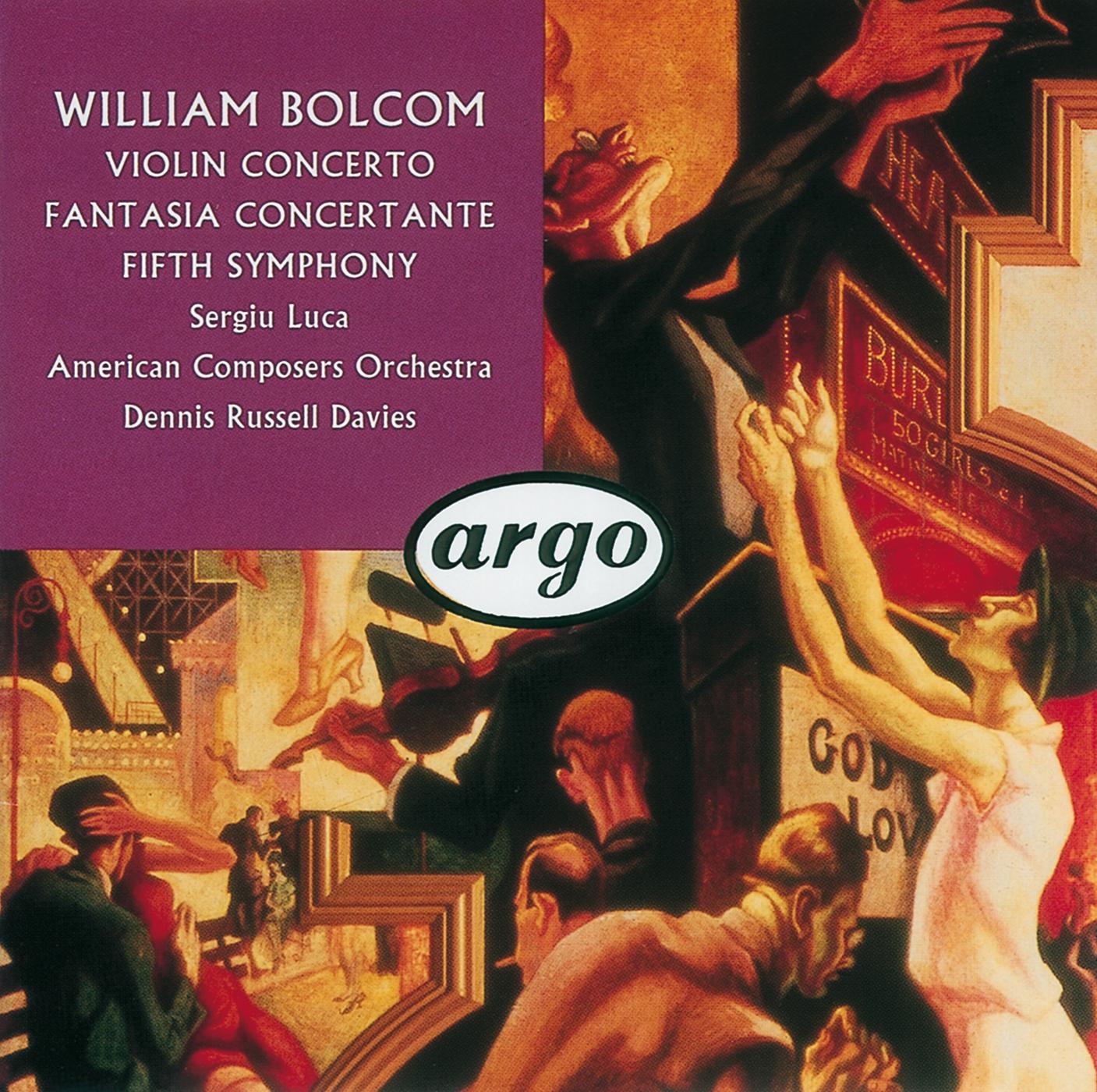 Постер альбома Bolcom: Violin Concerto; Symphony No.5; Fantasia Concertante