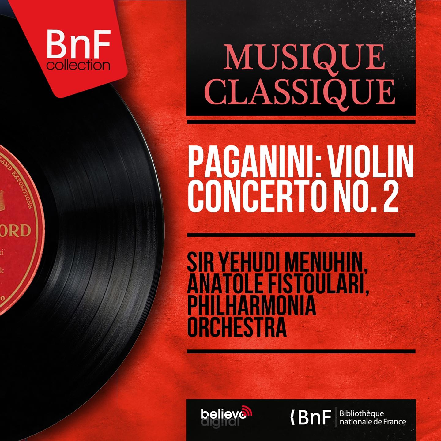 Постер альбома Paganini: Violin Concerto No. 2 (Mono Version)
