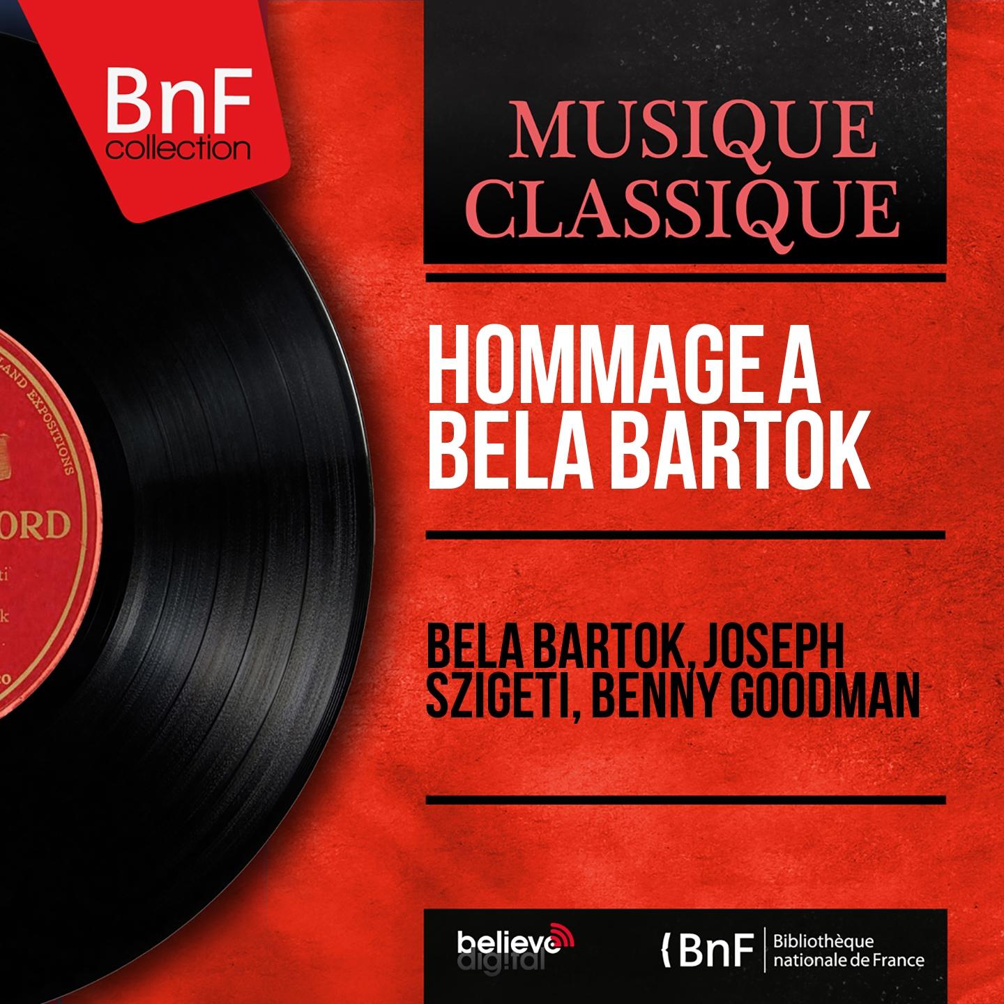 Постер альбома Hommage à Béla Bartók (Mono Version)