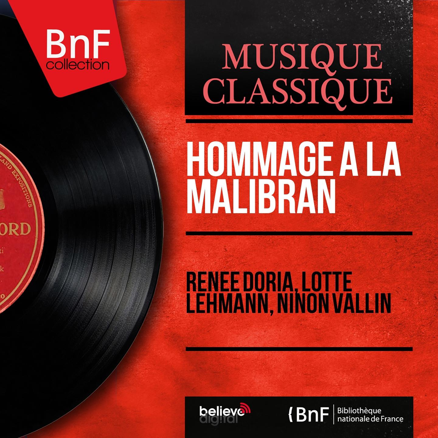 Постер альбома Hommage à la Malibran (Mono Version)