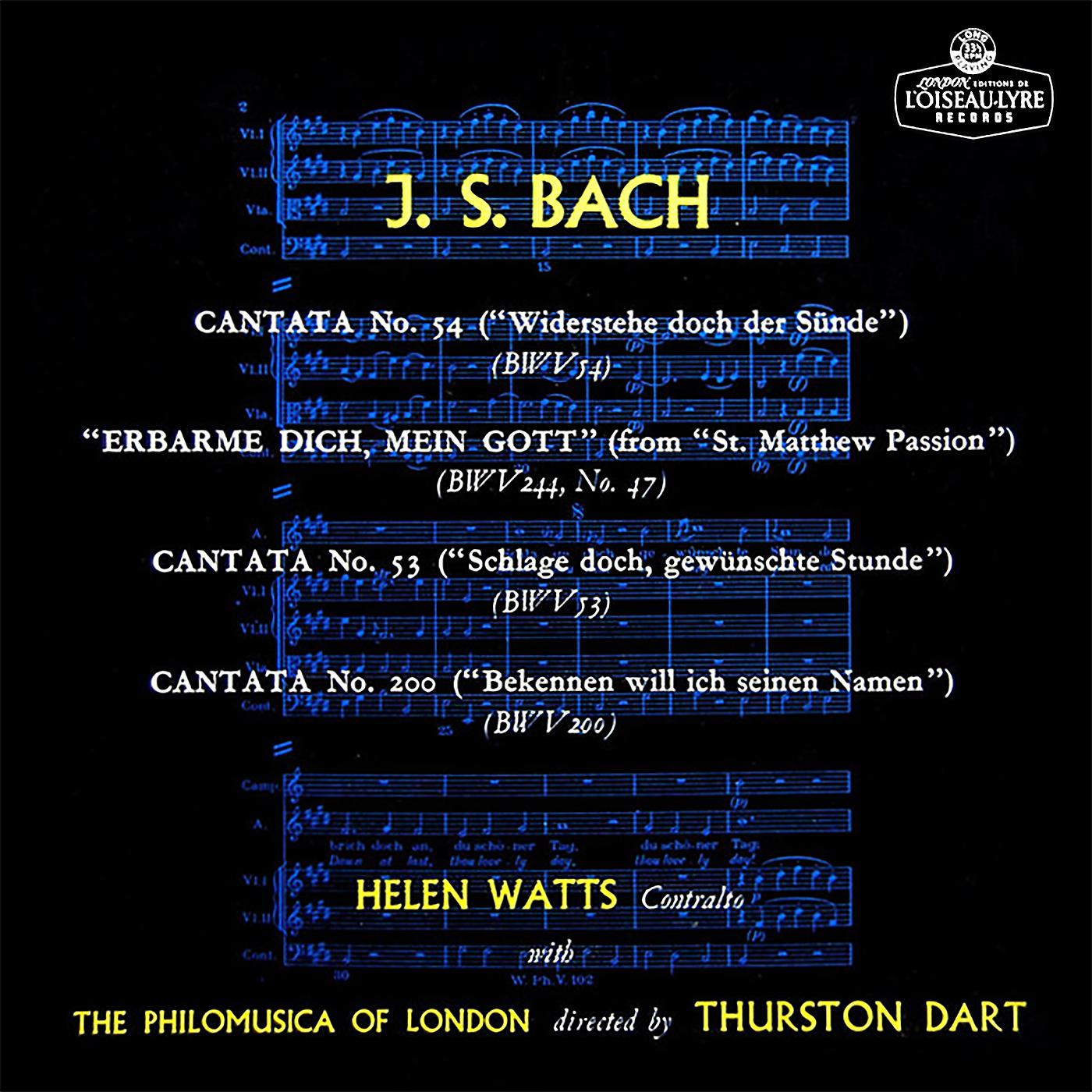 Постер альбома Bach, J.S.: Cantatas Nos. 53, 54, 200; Erbarme dich