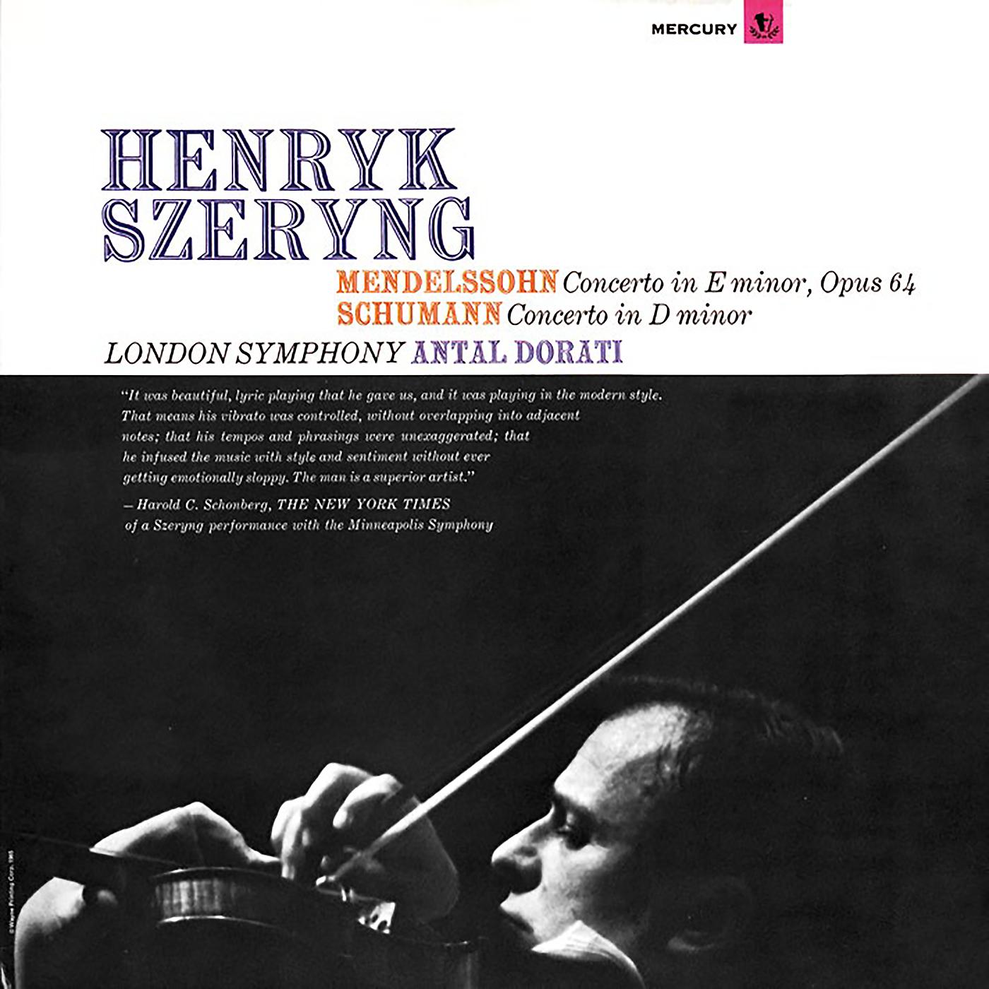 Постер альбома Mendelssohn: Violin Concerto / Schumann: Violin Concerto