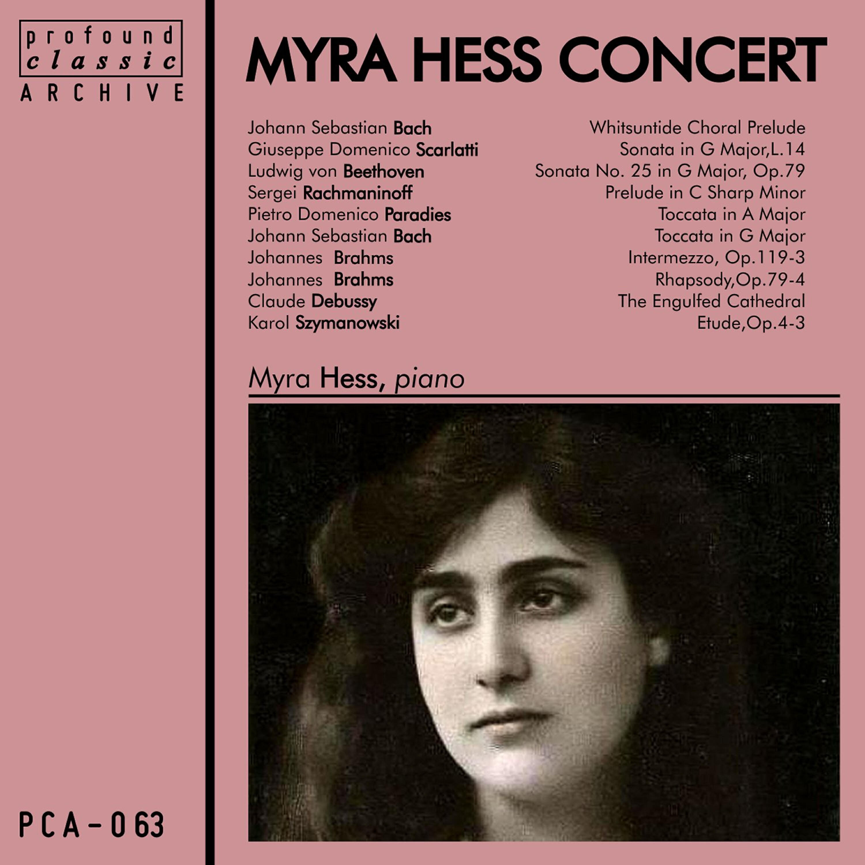 Myra Hess - Sonata No. 25 in G Major, Op. 79a: Presto (Live)