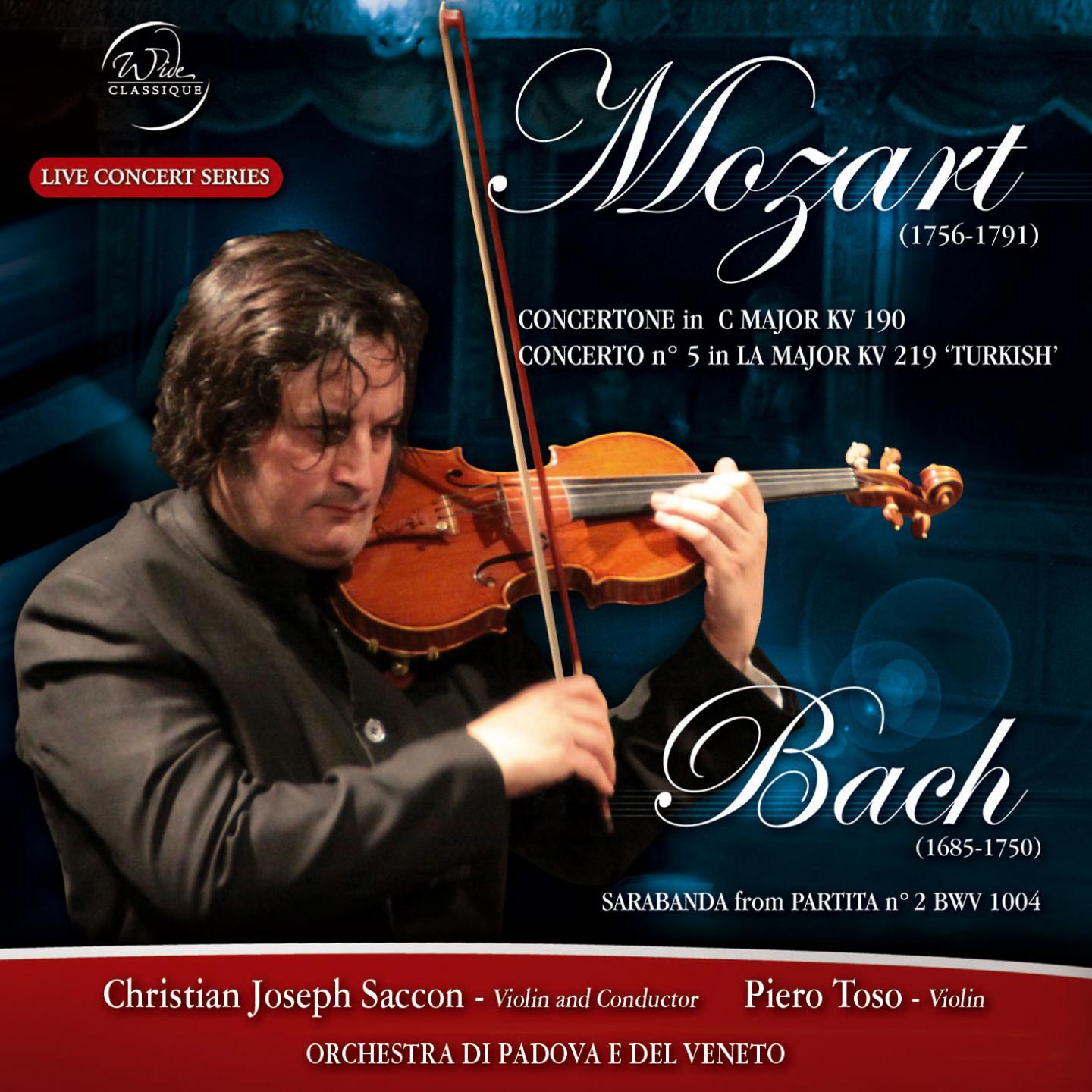Постер альбома Mozart and Bach: Concertone, Concerto e sarabanda