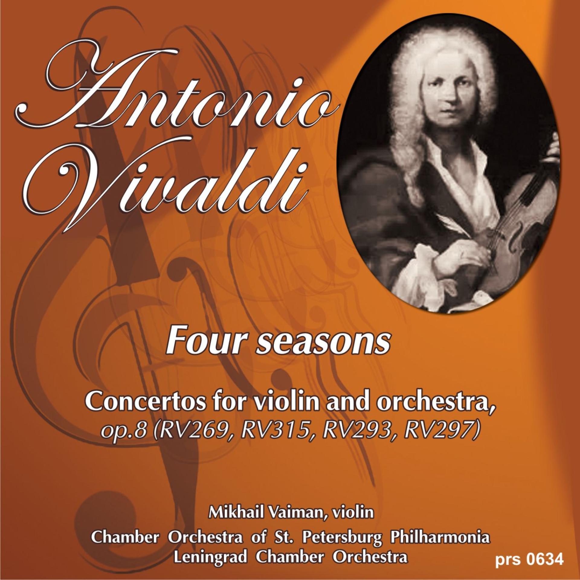 Постер альбома Antonio Vivaldi. Four Seasons. Concertos for Violin and Orchestra, Op.8: Concerto No.1 in E Major, "Spring"