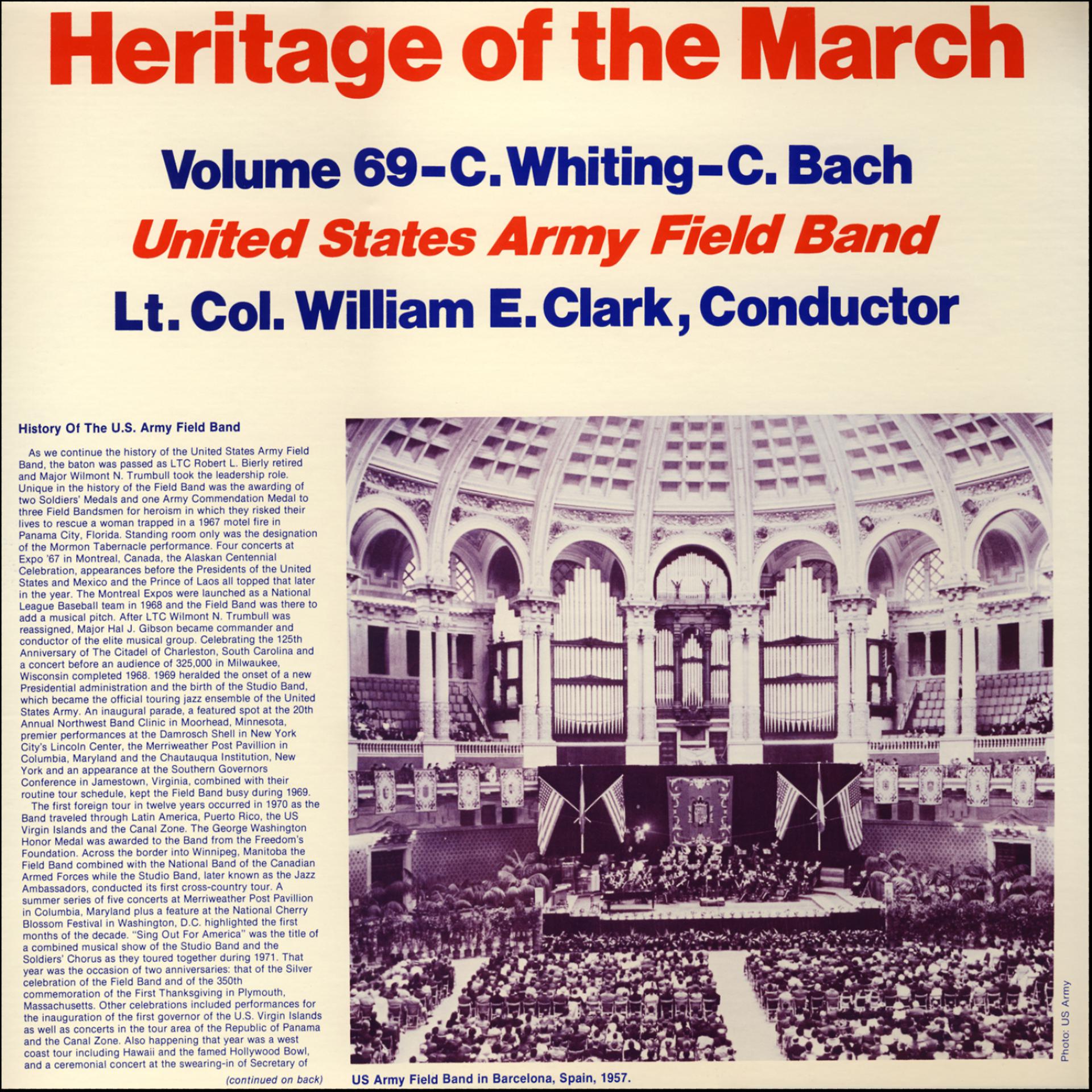 Постер альбома Heritage of the March, Vol. 69 - The Music of Whiting and Bach