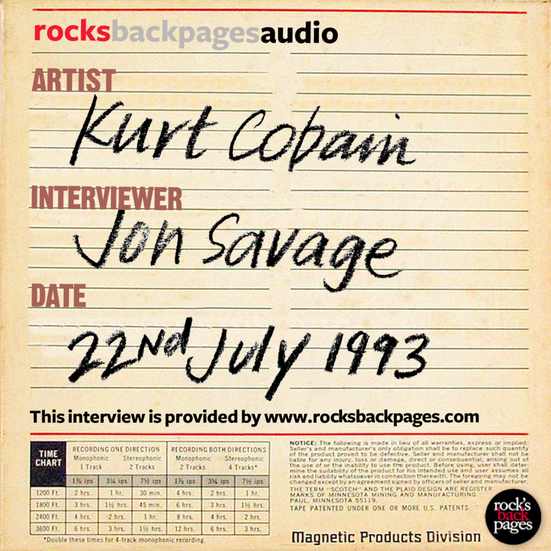 Постер альбома Kurt Cobain Interviewed By Jon Savage