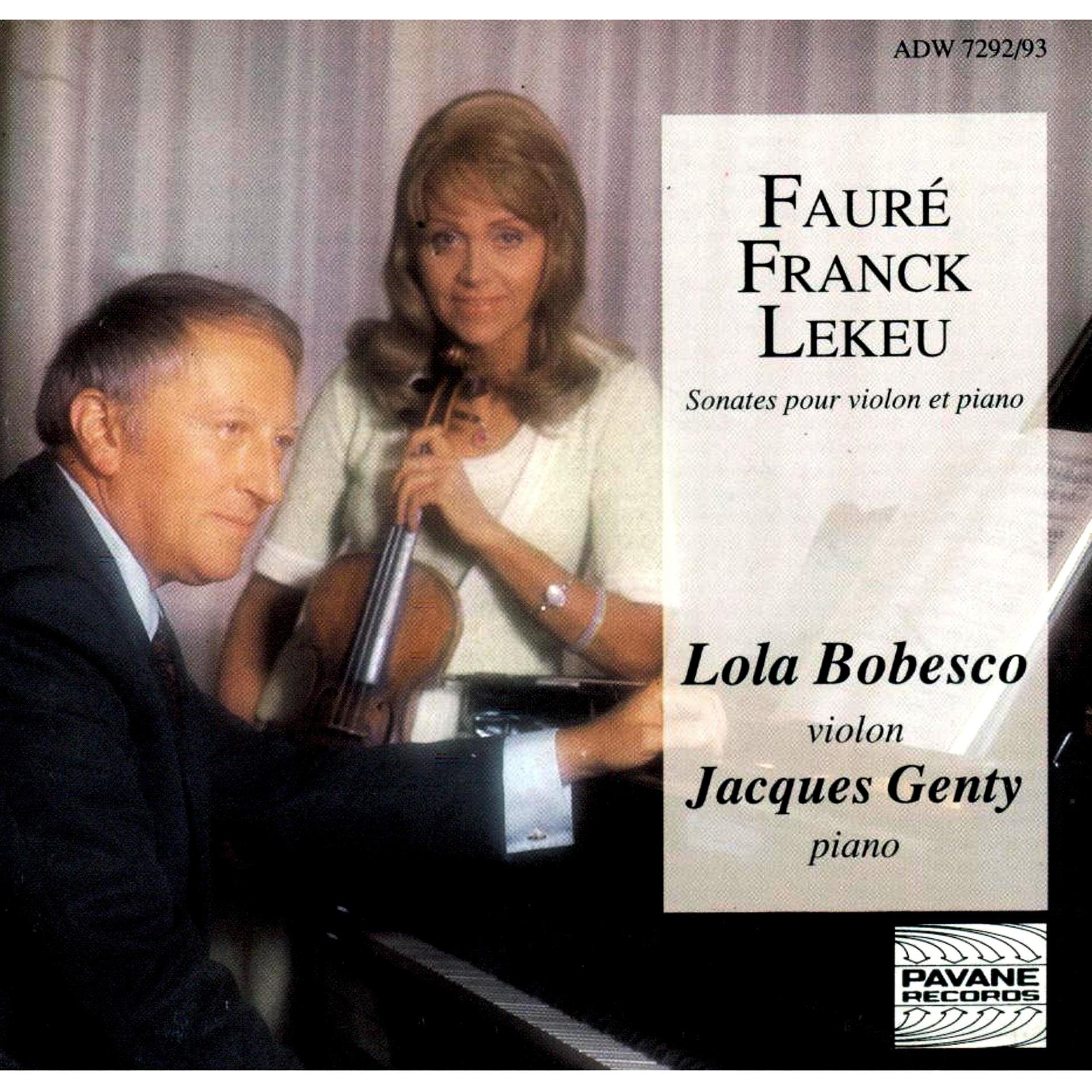 Постер альбома Fauré, Franck & Lekeu: Sonatas for Violin and Piano