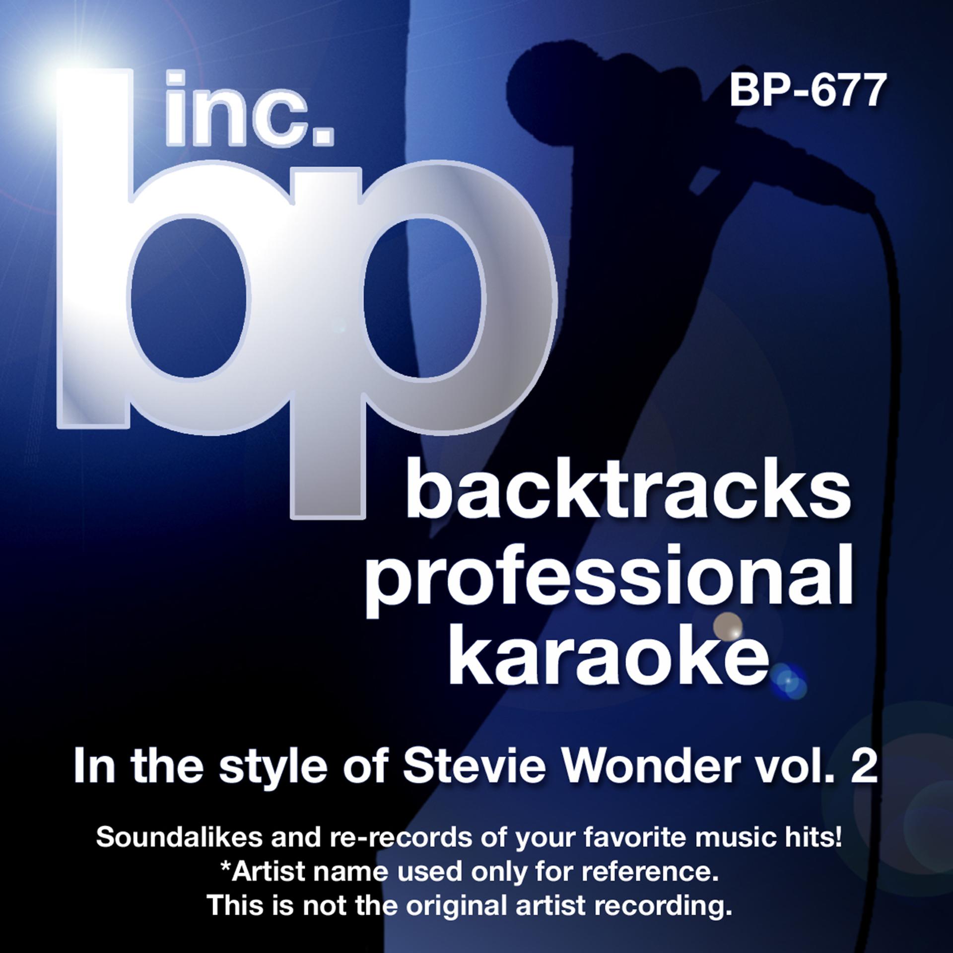 Постер альбома Karaoke - In the Style of Stevie Wonder, Vol. 2 (Karaoke Version)