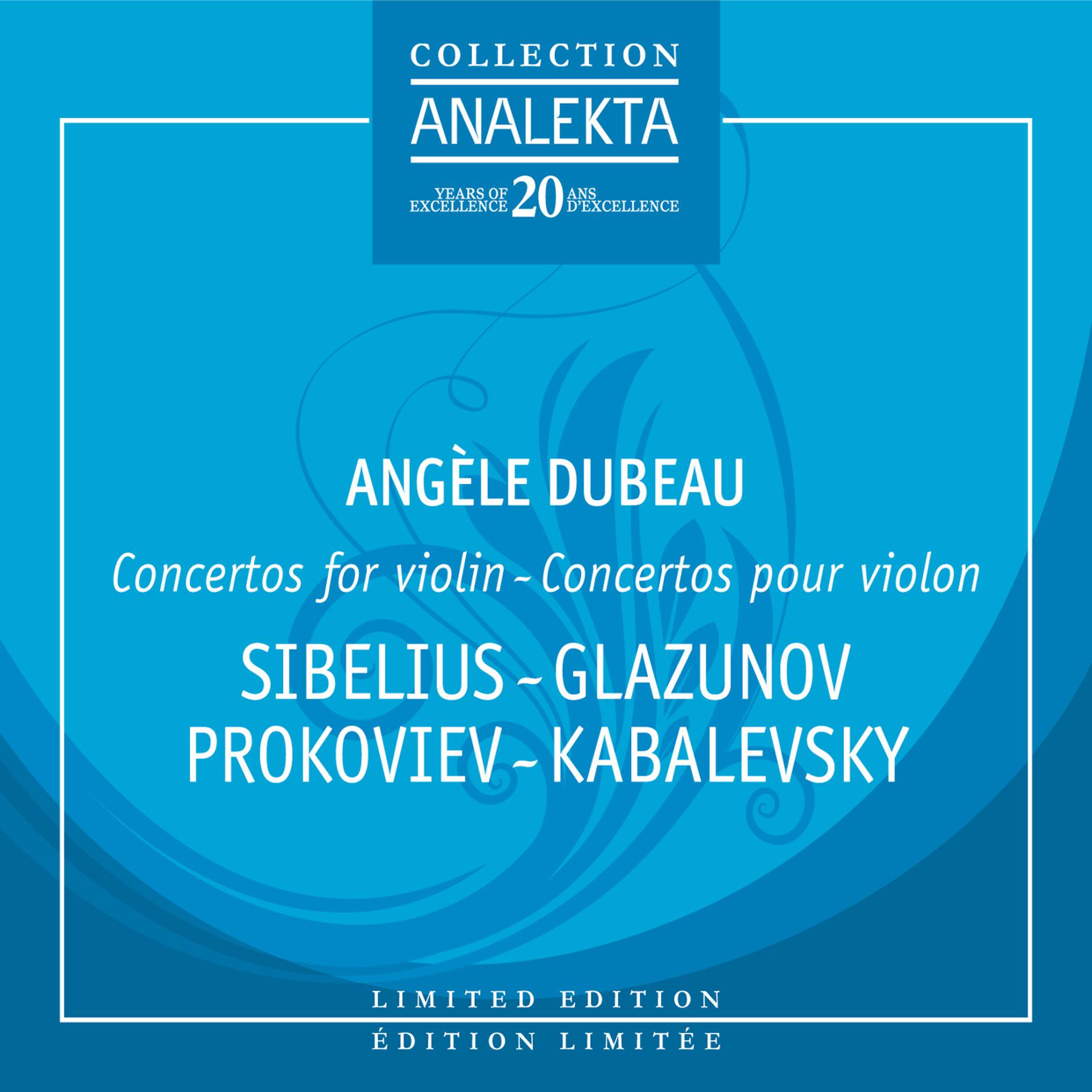 Постер альбома Concertos For Violin: Sibelius, Glazounov, Prokofiev, Kabalevsky, Tchaikovsky