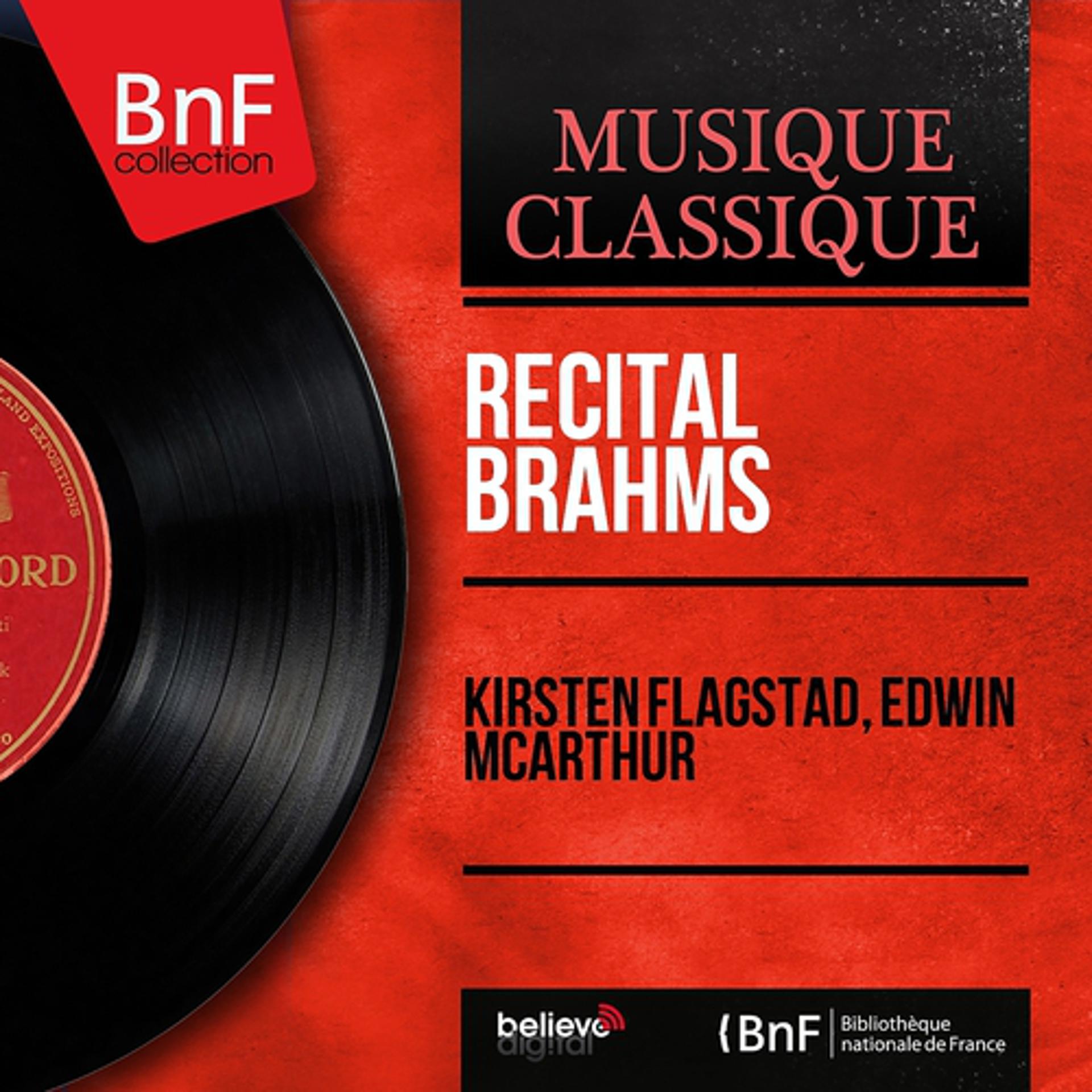 Постер альбома Récital Brahms (Mono Version)