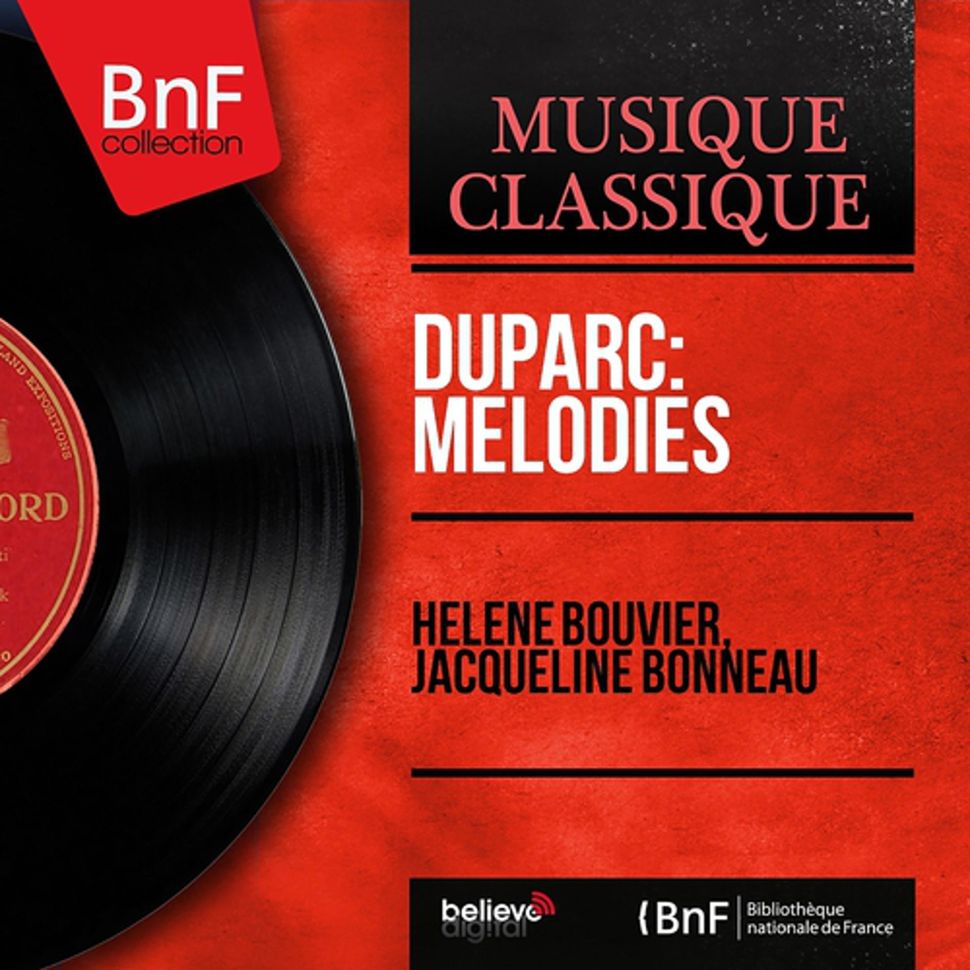 Постер альбома Duparc: Mélodies (Mono Version)