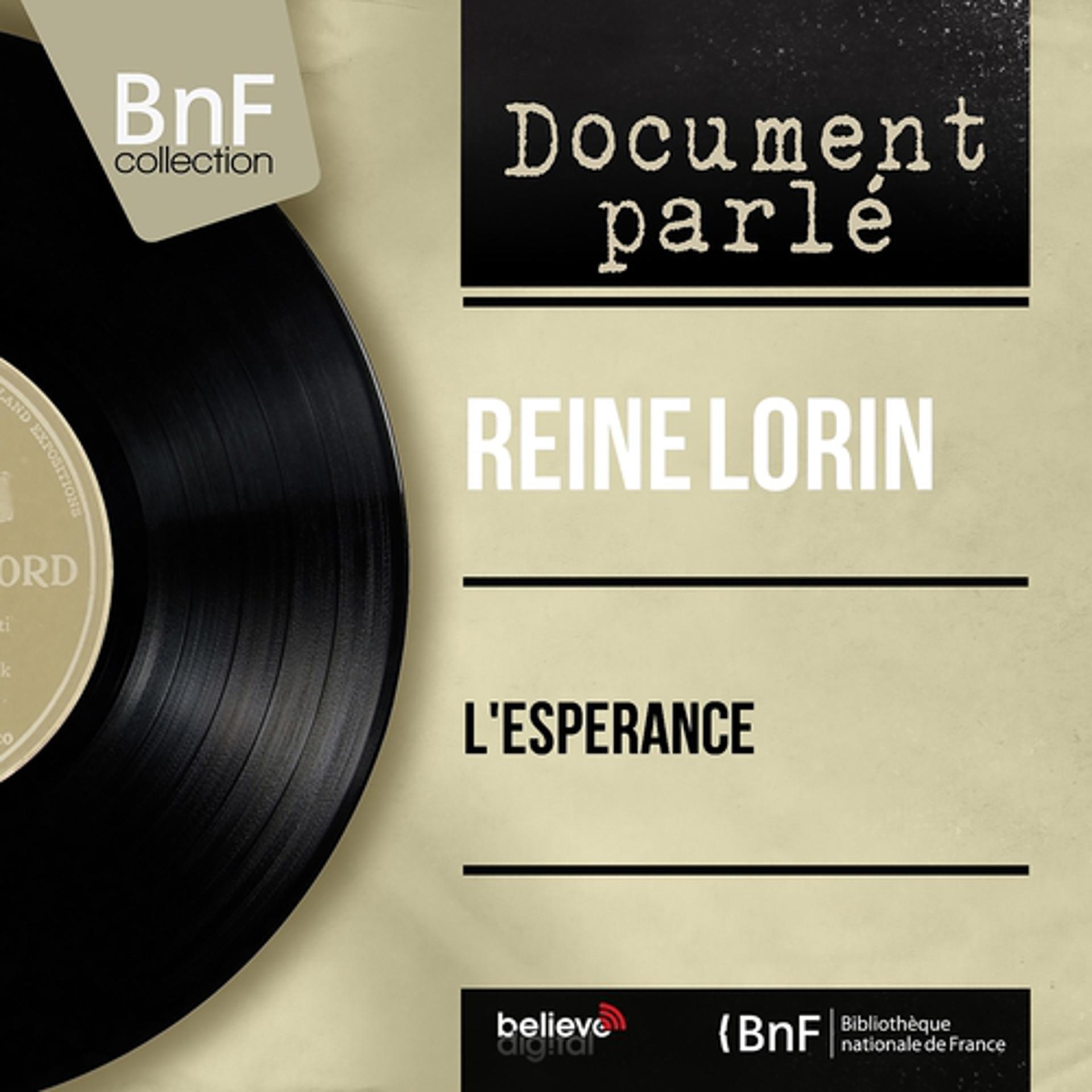 Постер альбома L'espérance (Mono Version)