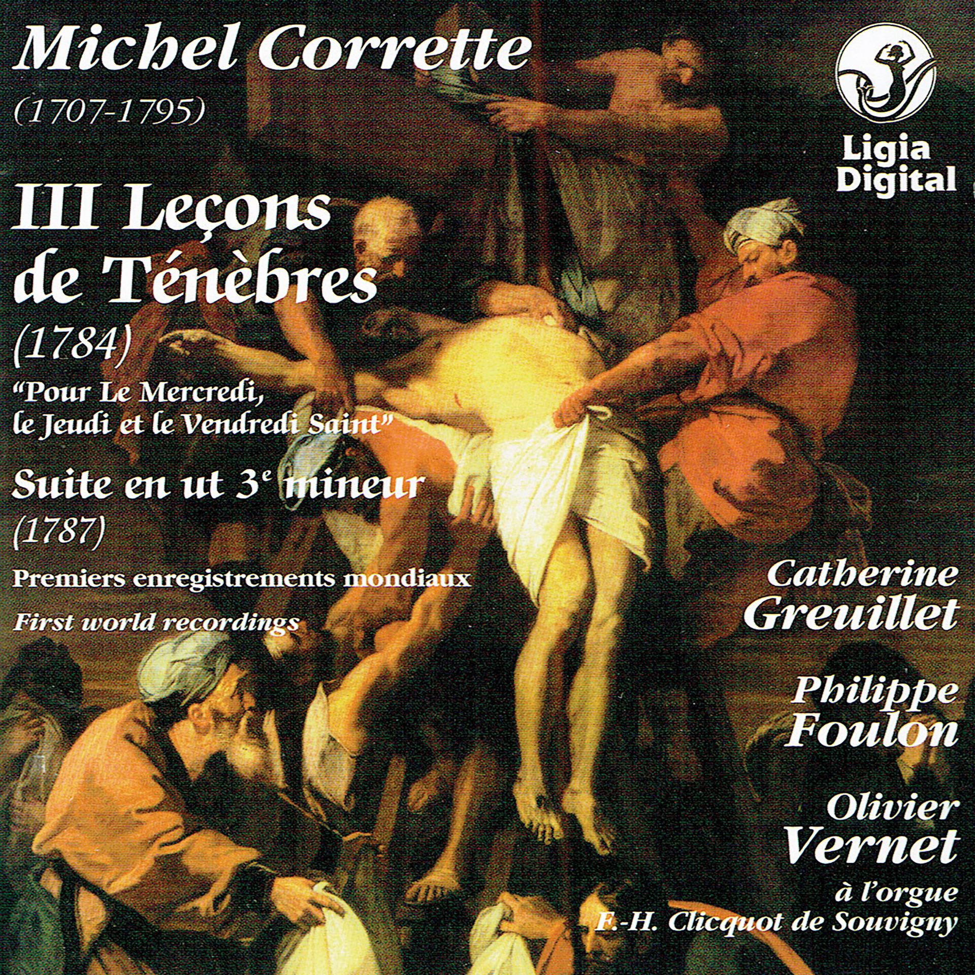 Постер альбома Corrette: Trois Leçons de Ténèbres pour le Mercredi, le Jeudi et le Vendredi saint