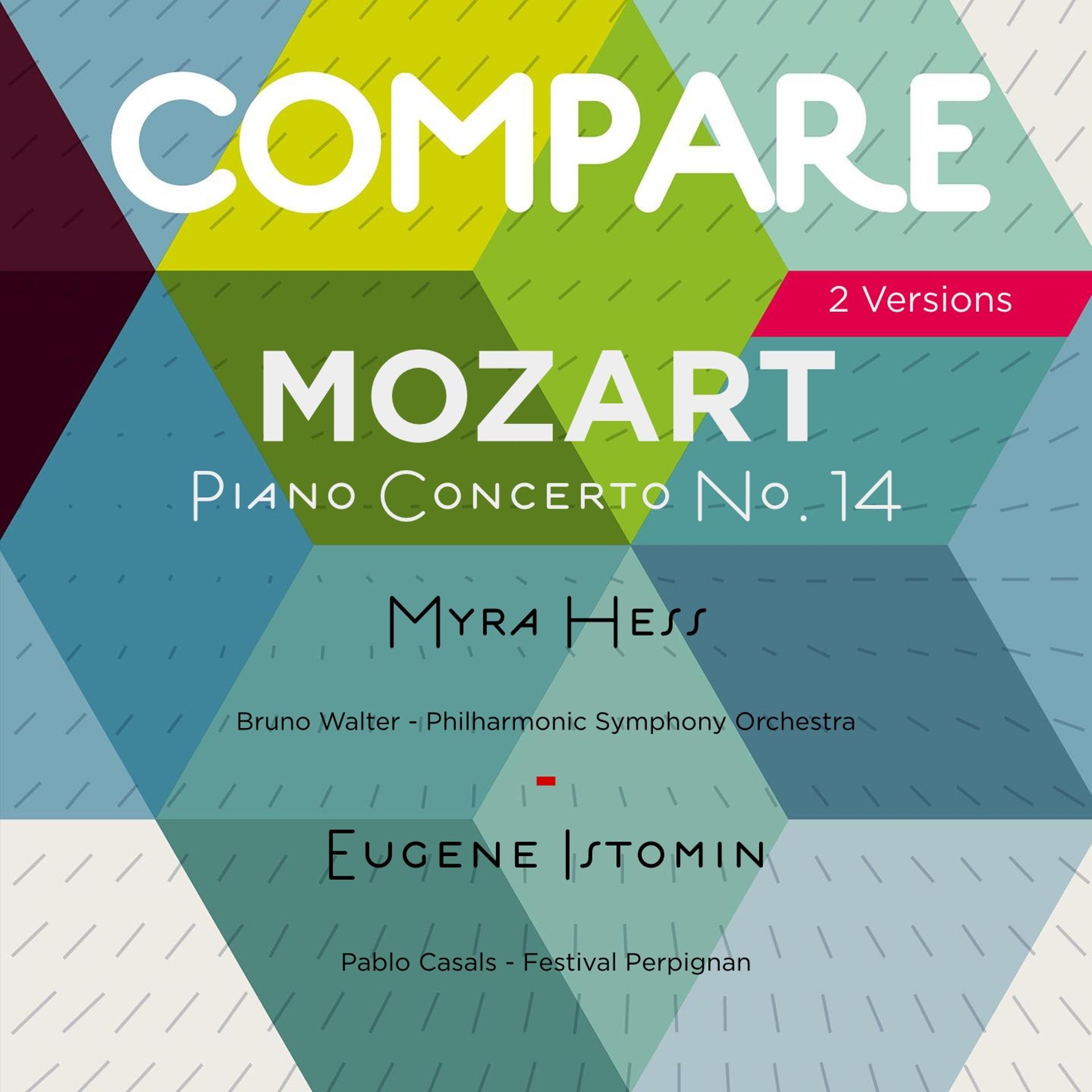 Постер альбома Mozart: Piano Concerto No. 14, K. 449, Myra Hess vs. Eugene Istomin (Compare 2 Versions)