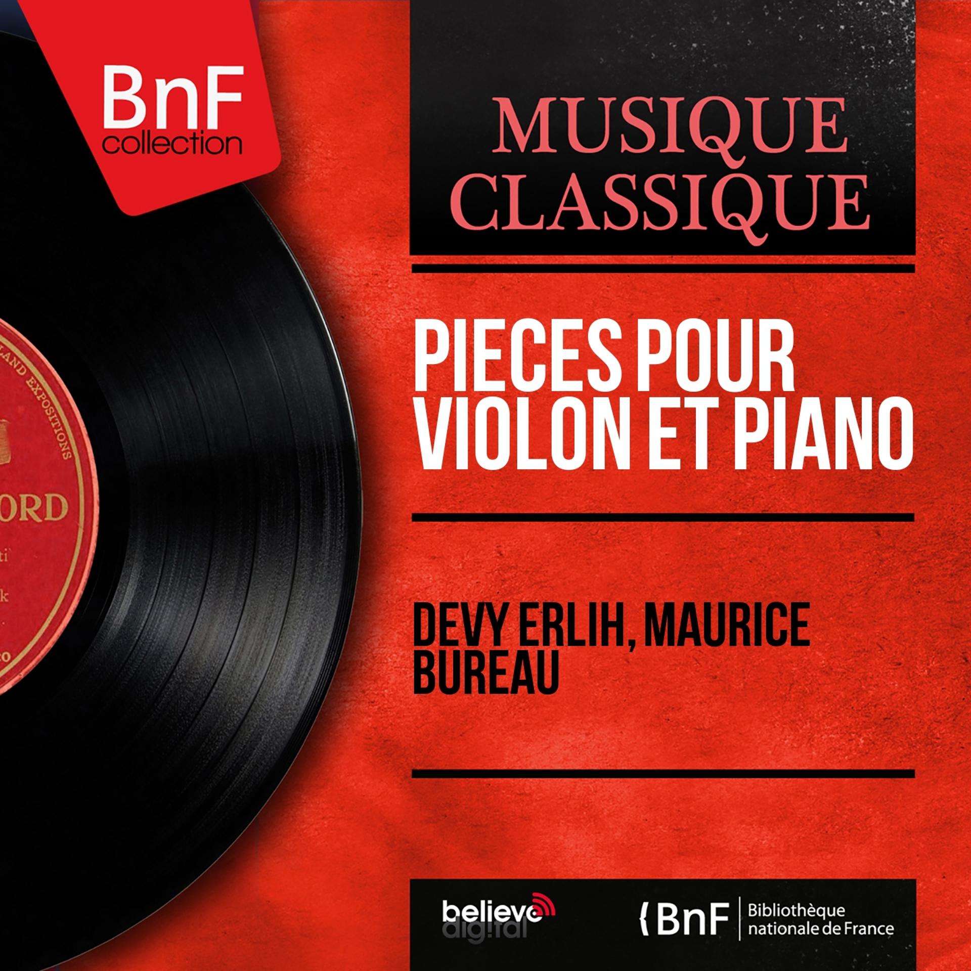 Постер альбома Pièces pour violon et piano (Mono Version)
