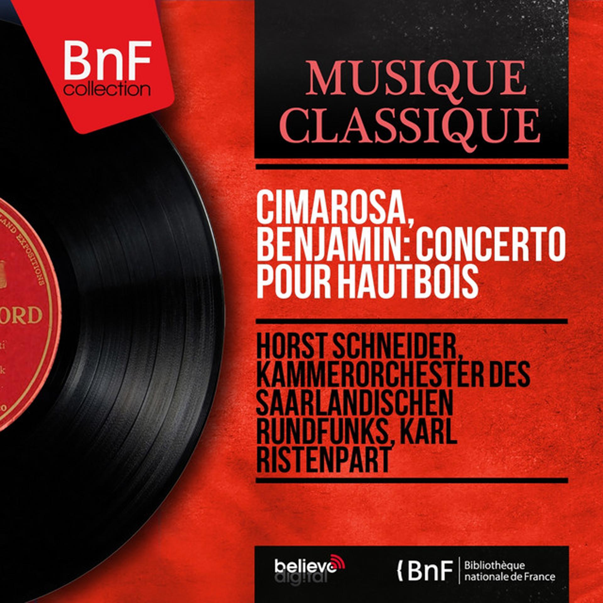 Постер альбома Cimarosa, Benjamin: Concerto pour hautbois - EP (Mono Version)