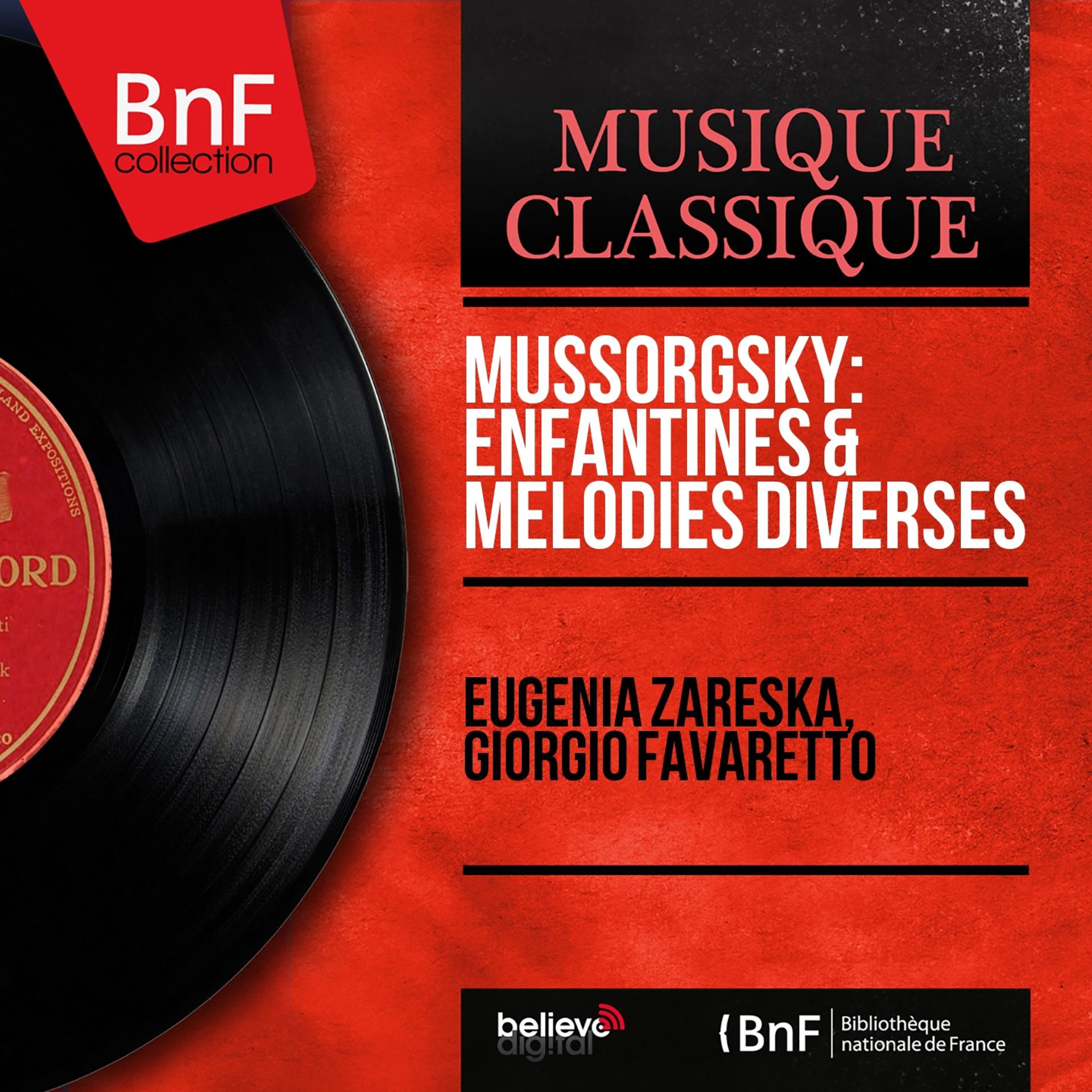 Постер альбома Mussorgsky: Enfantines & Mélodies diverses (Mono Version)