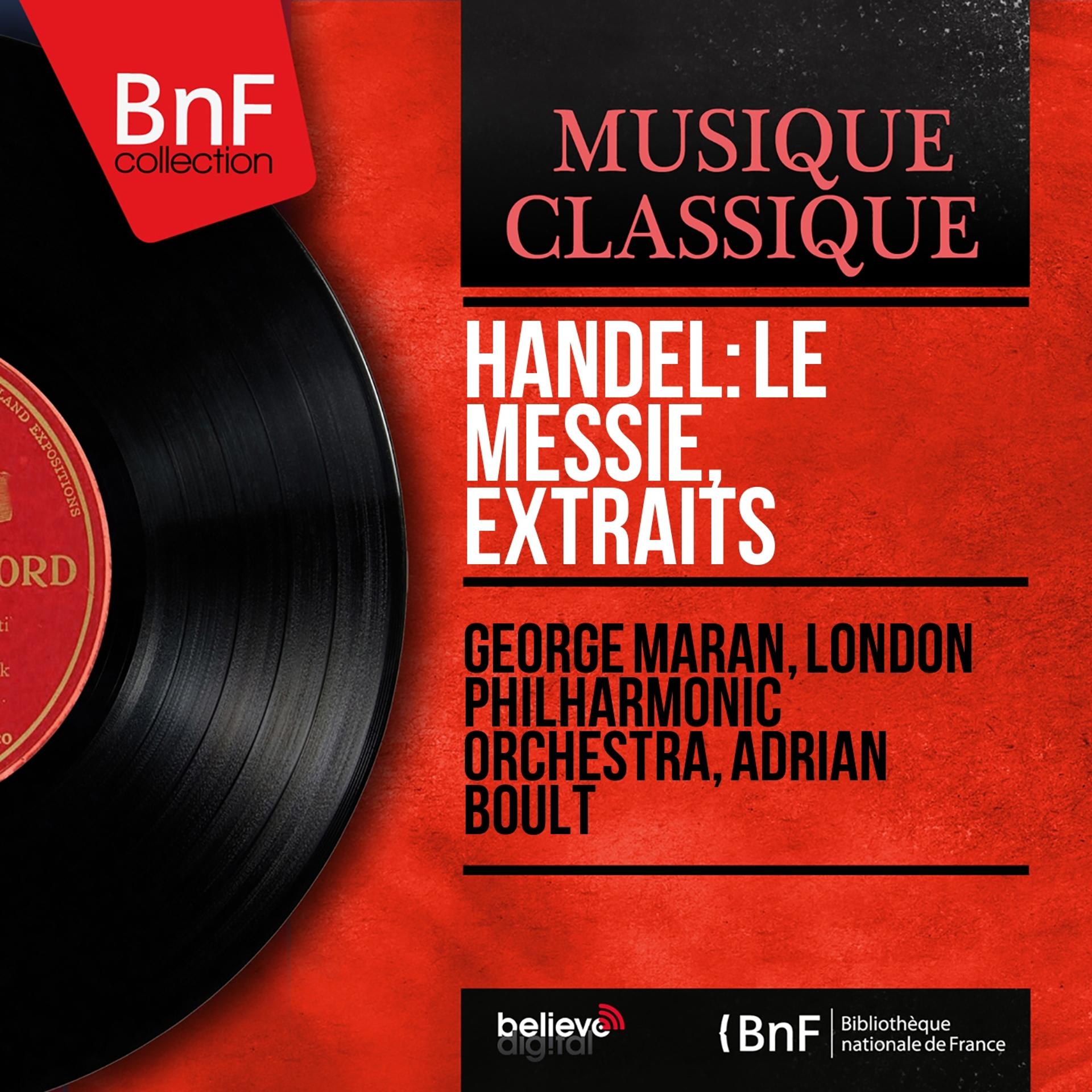 Постер альбома Handel: Le Messie, extraits (Mono Version)
