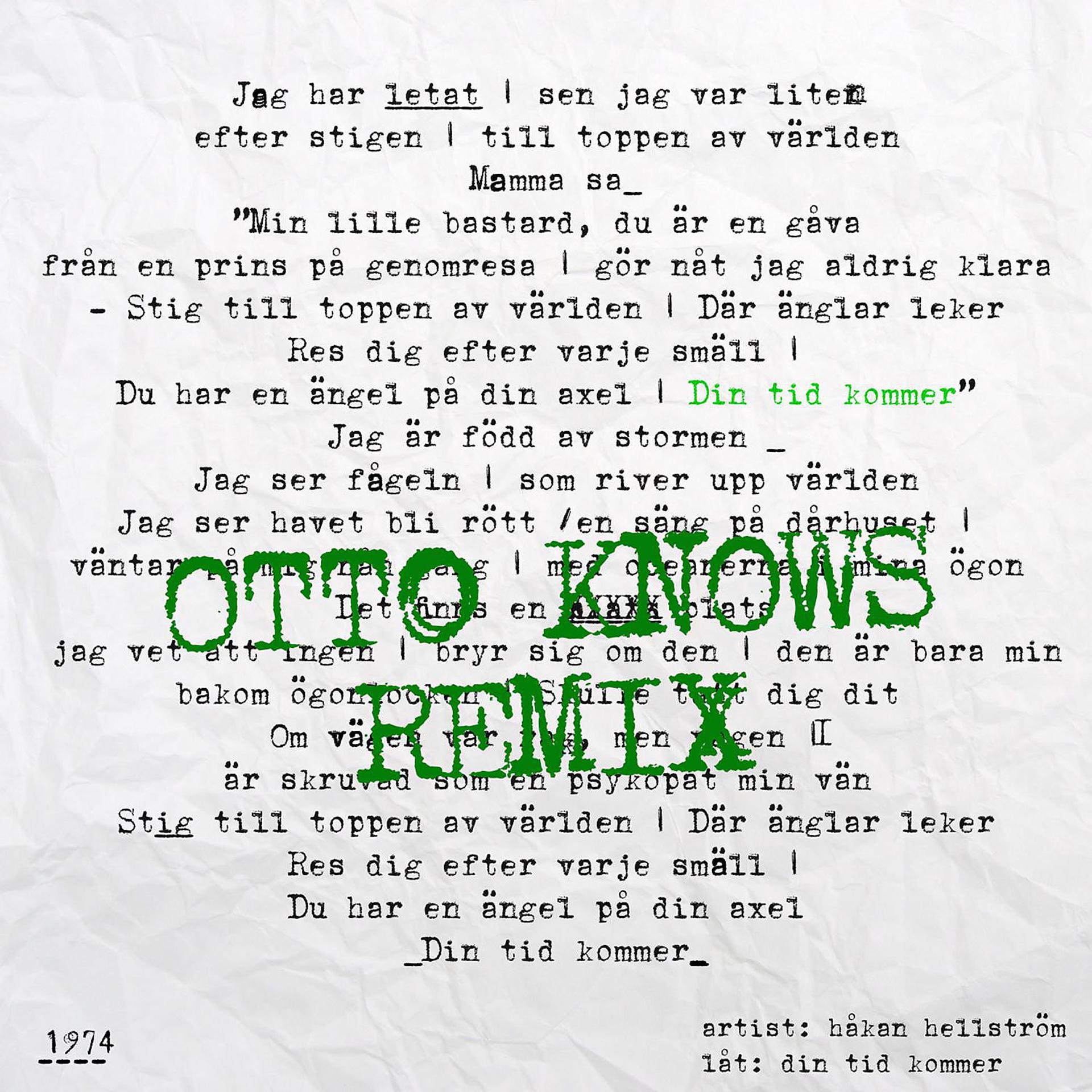Постер альбома Din tid kommer (Otto Knows Remix)