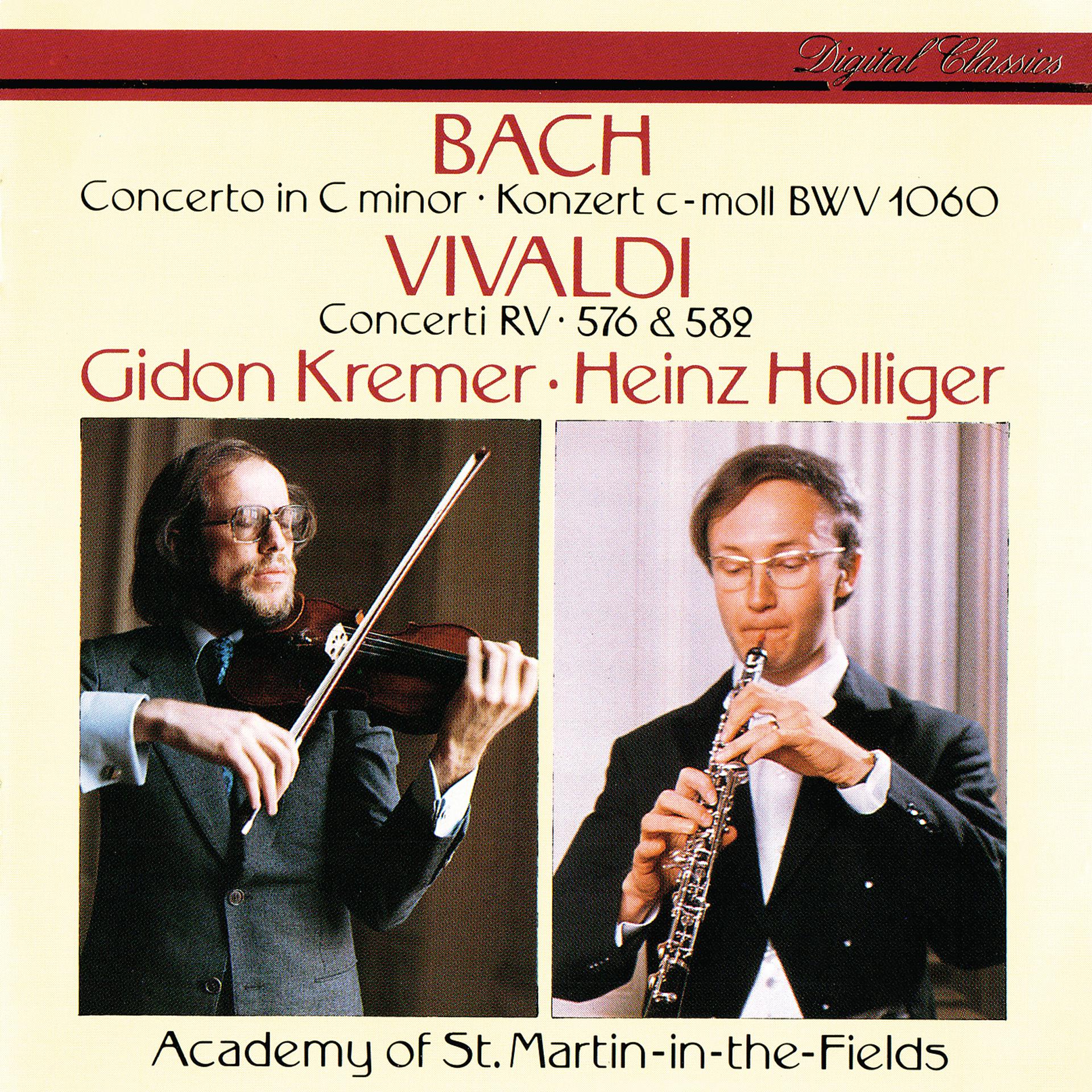 Постер альбома J.S. Bach: Concerto in C Minor / Vivaldi: Concerto in G Minor; Violin Concerto in D Major