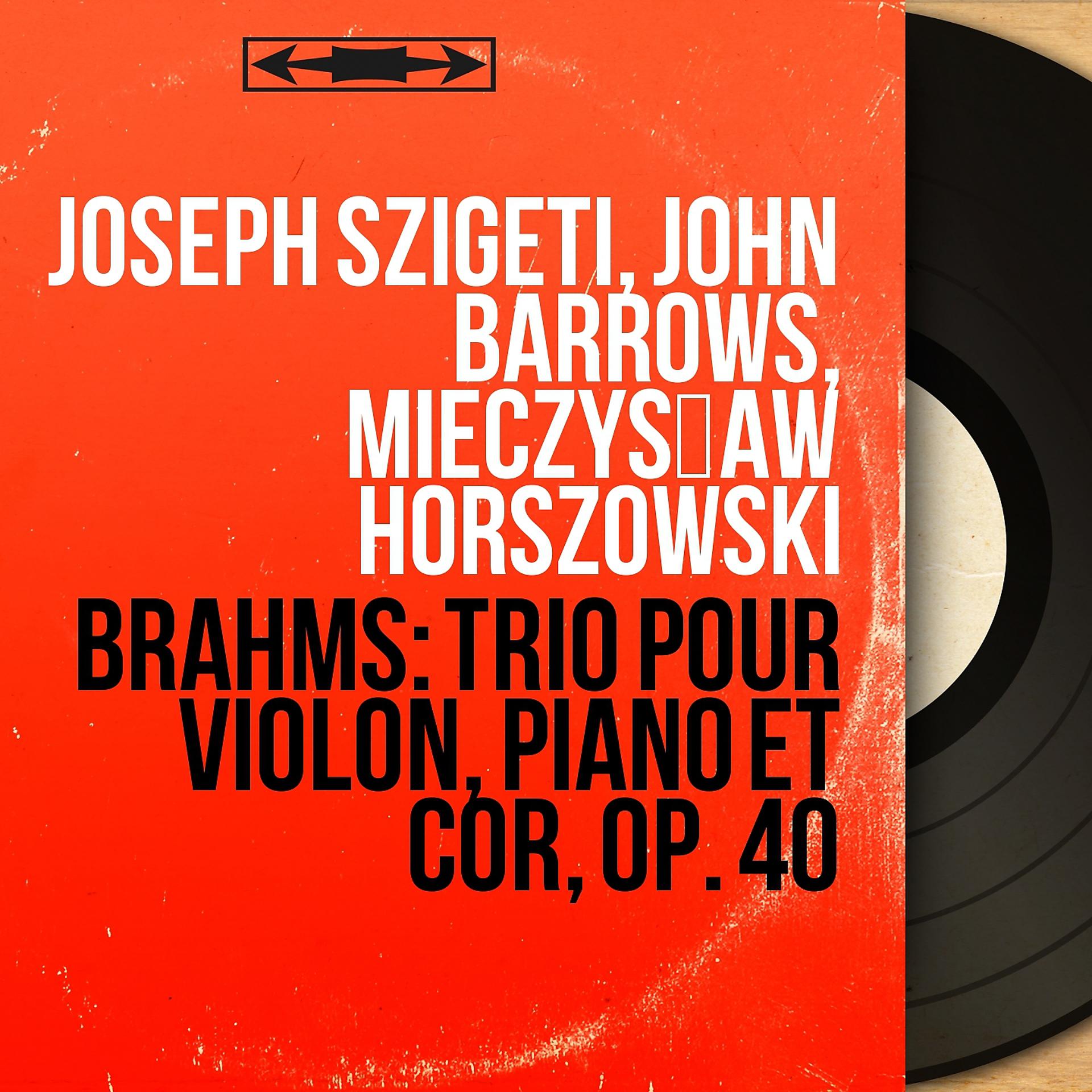 Постер альбома Brahms: Trio pour violon, piano et cor, Op. 40