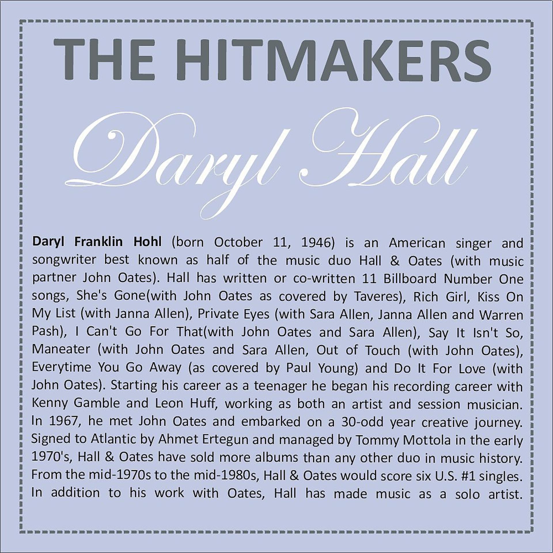 Постер альбома Hits Written by Daryl Hall