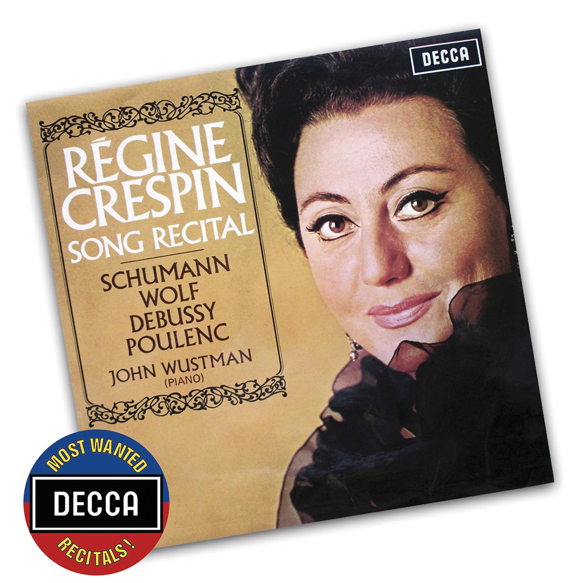 Постер альбома Song Recital - Schumann, Wolf, Debussy, Poulenc